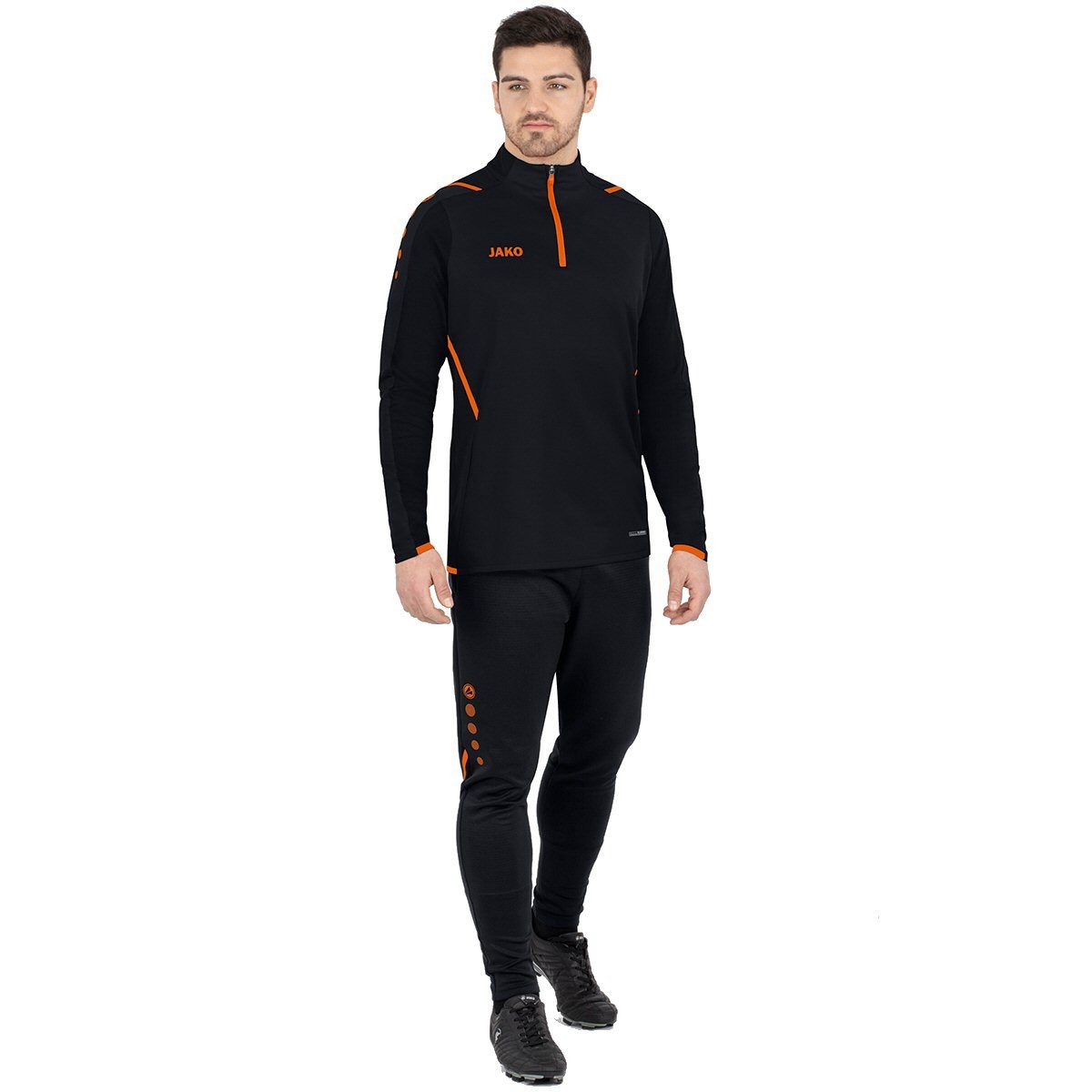 Jako Langarmshirt Ziptop Challenge - Fleece-Innenseite, Zip-Reissverschluss