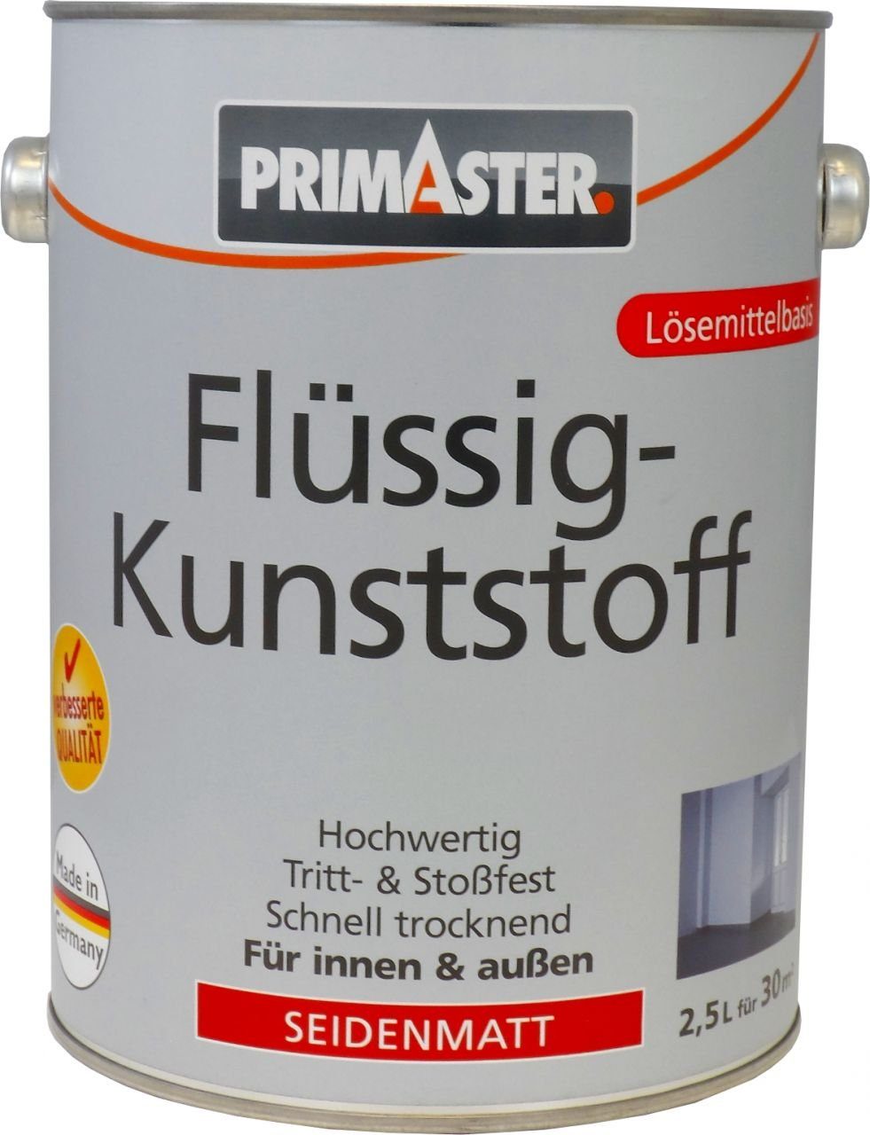 Werbung Primaster Acryl-Flüssigkunststoff Primaster Premium 2,5 L 9010 RAL Flüssigkunststoff