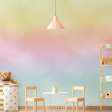 Bilderdepot24 Kindertapete Regenbogen Wasserfarben Illustration Kinder bunt moderne Wanddeko XXL, Glatt, Matt, (Inklusive Gratis-Kleister oder selbstklebend), Mädchenzimmer Jungenzimmer Babyzimmer Bildtapete Fototapete Wandtapete