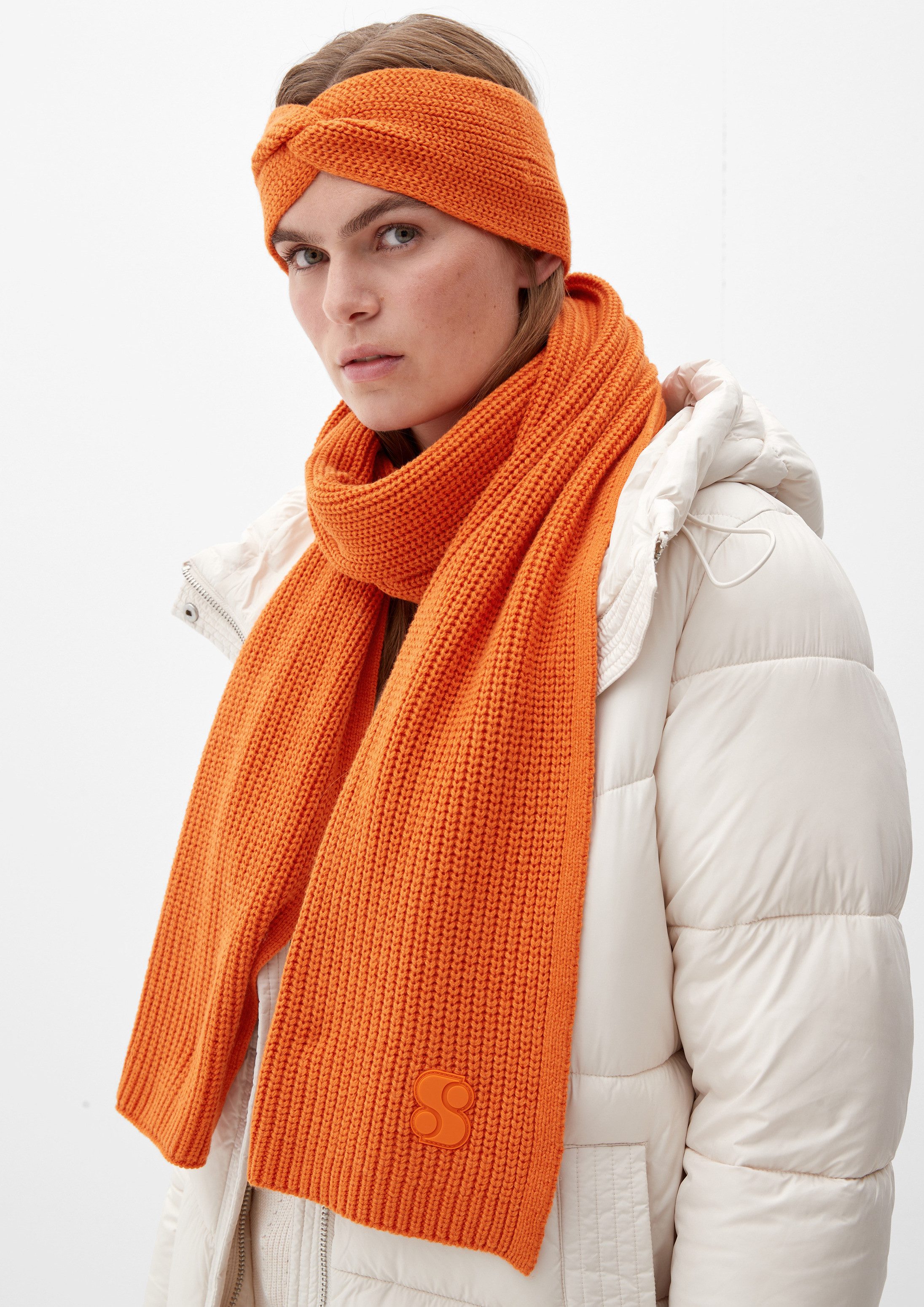 s.Oliver Schal Tuch, Strickschal aus Viskosemix