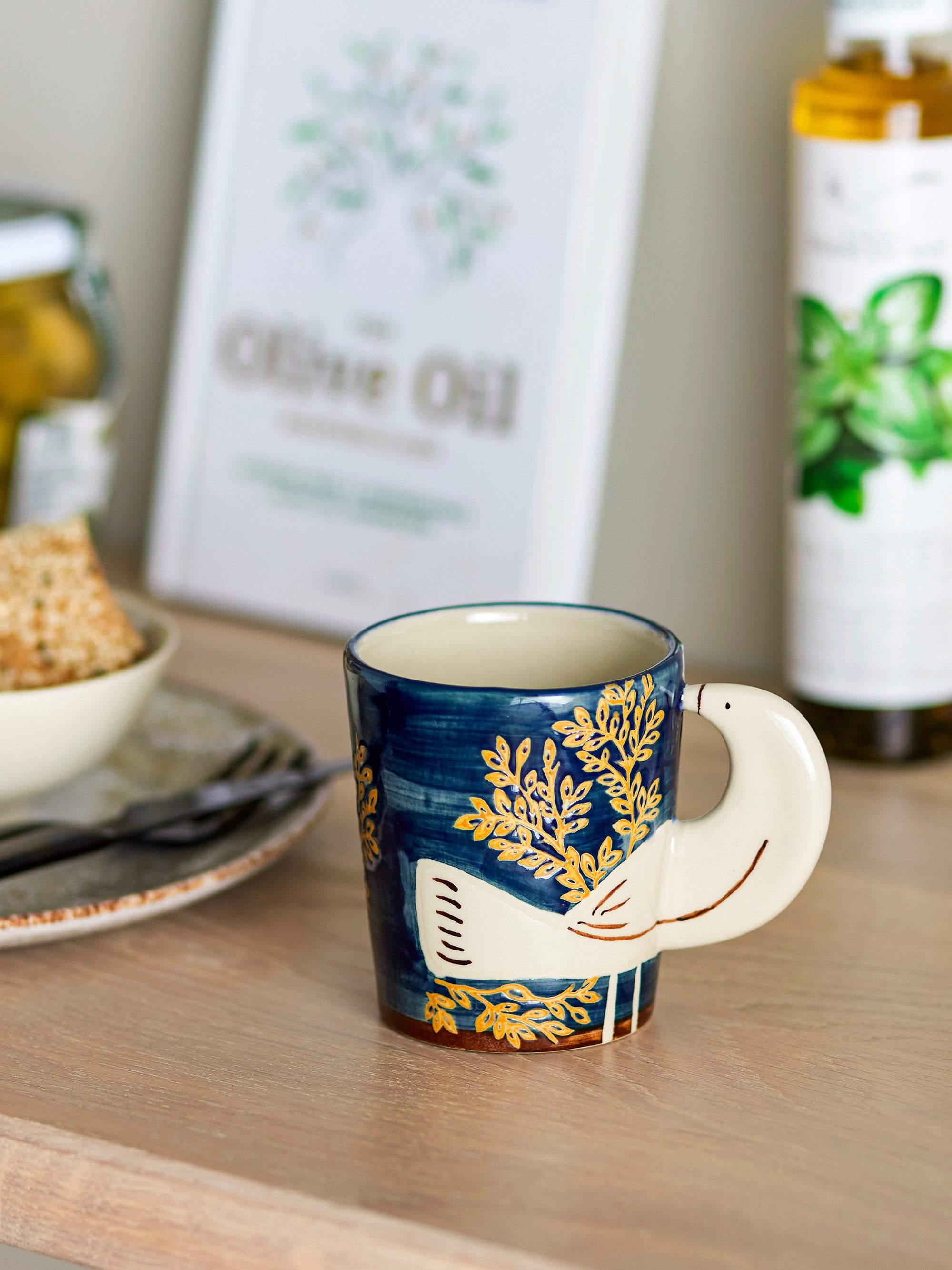Bloomingville Tasse Bloomingville Hezha Tasse, Blue, Steingut