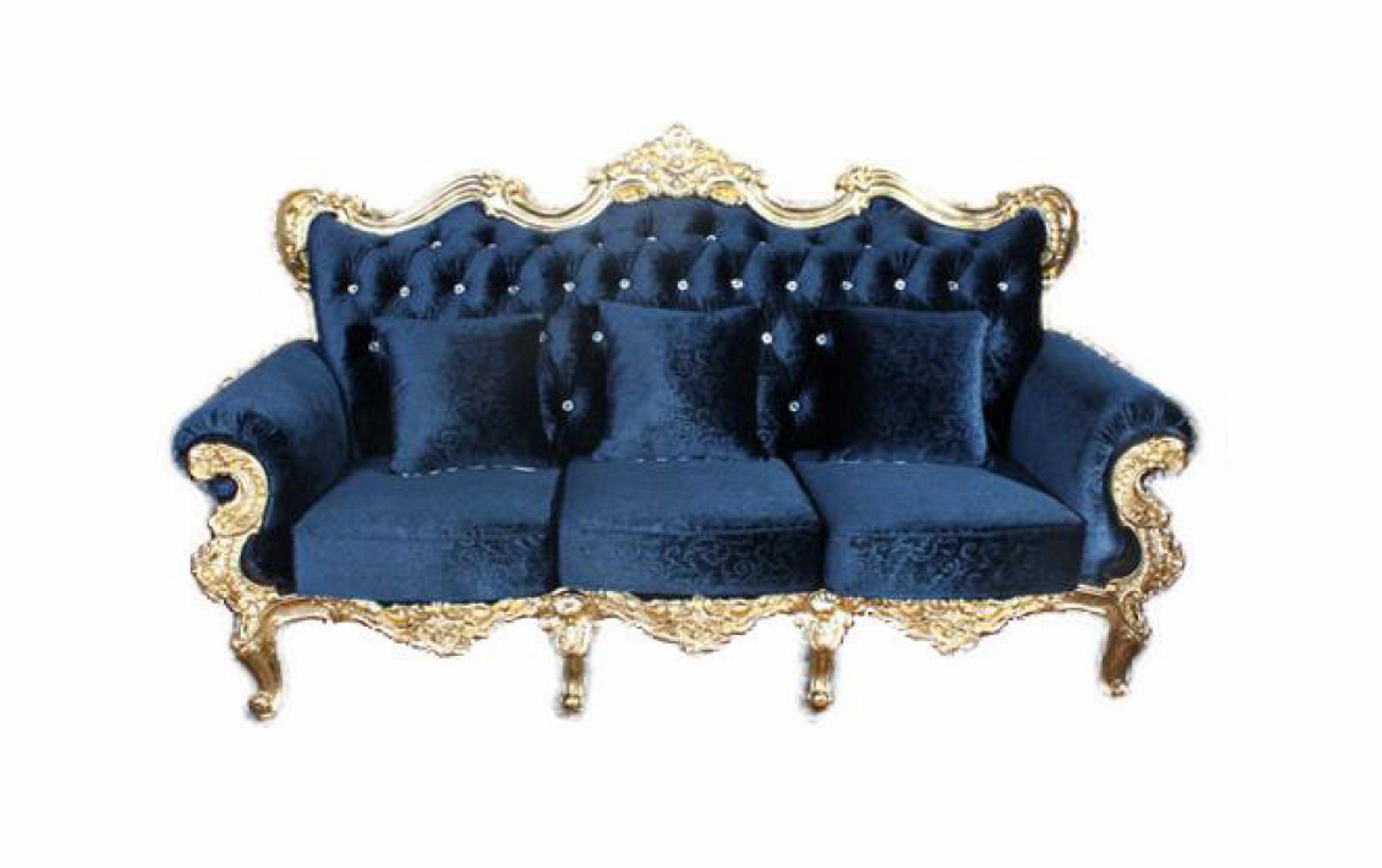 JVmoebel Sofa Klassischer Blauer Chesterfield Dreisitzer Polstermöbel Luxus Design, Made in Europe