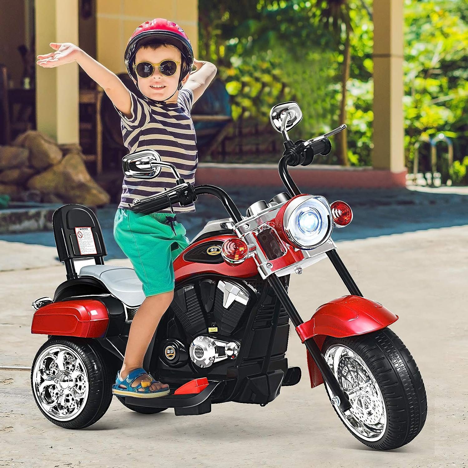 KOMFOTTEU Elektro-Kindermotorrad Kindermotorrad, mit Vor-und Rückwärtsschalter