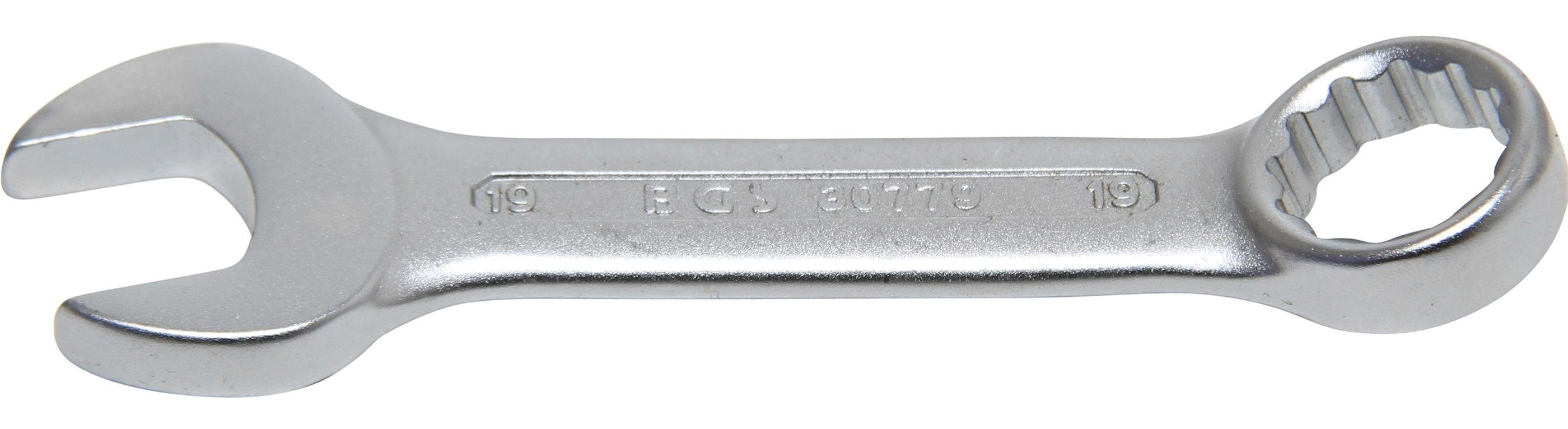 BGS technic Maulschlüssel Maul-Ringschlüssel, extra kurz, SW 19 mm
