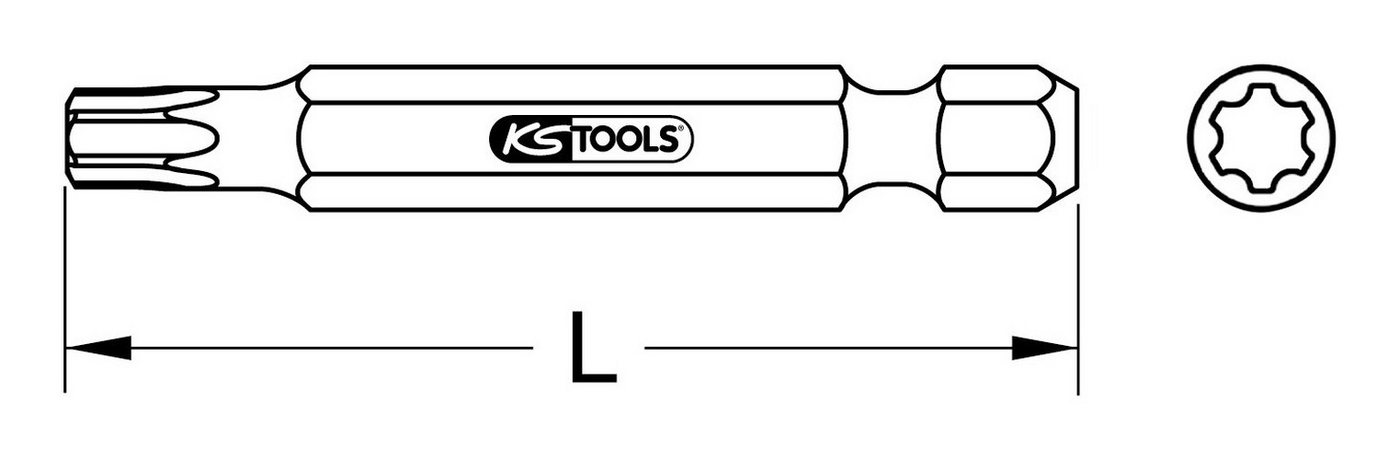 Thumbnail - KS Tools Torx-Bit, 1/4" PLUS, 50 mm, IP27