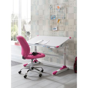 Lomadox Schreibtisch, Design Holz Pink/Weiß Maltisch B/H/T ca. 119/85,5/67cm