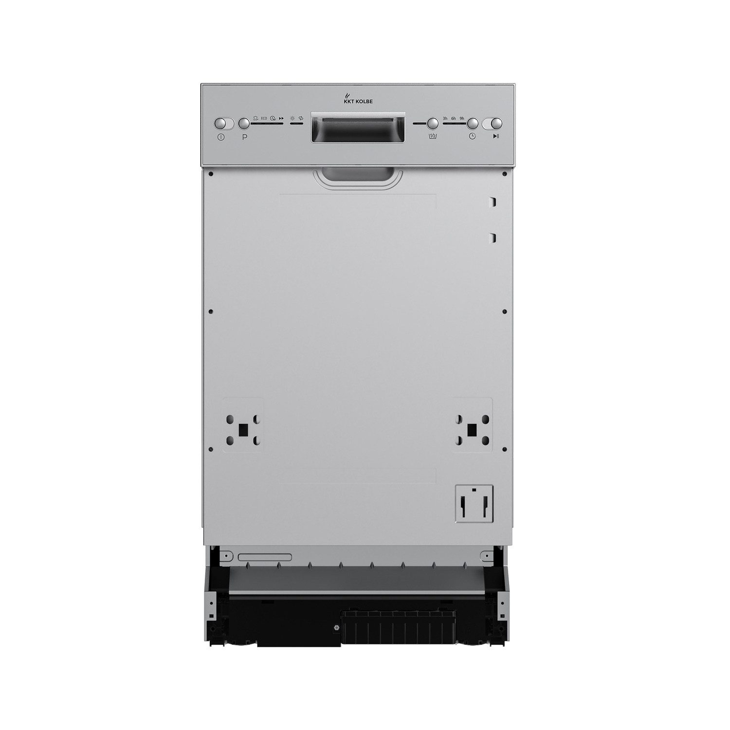 KKT KOLBE teilintegrierbarer Geschirrspüler DW4504ED, 9 l, 10 Maßgedecke, 45cm / Edelstahl / AquaStop / Salzanzeige / 10 Maßgedecke