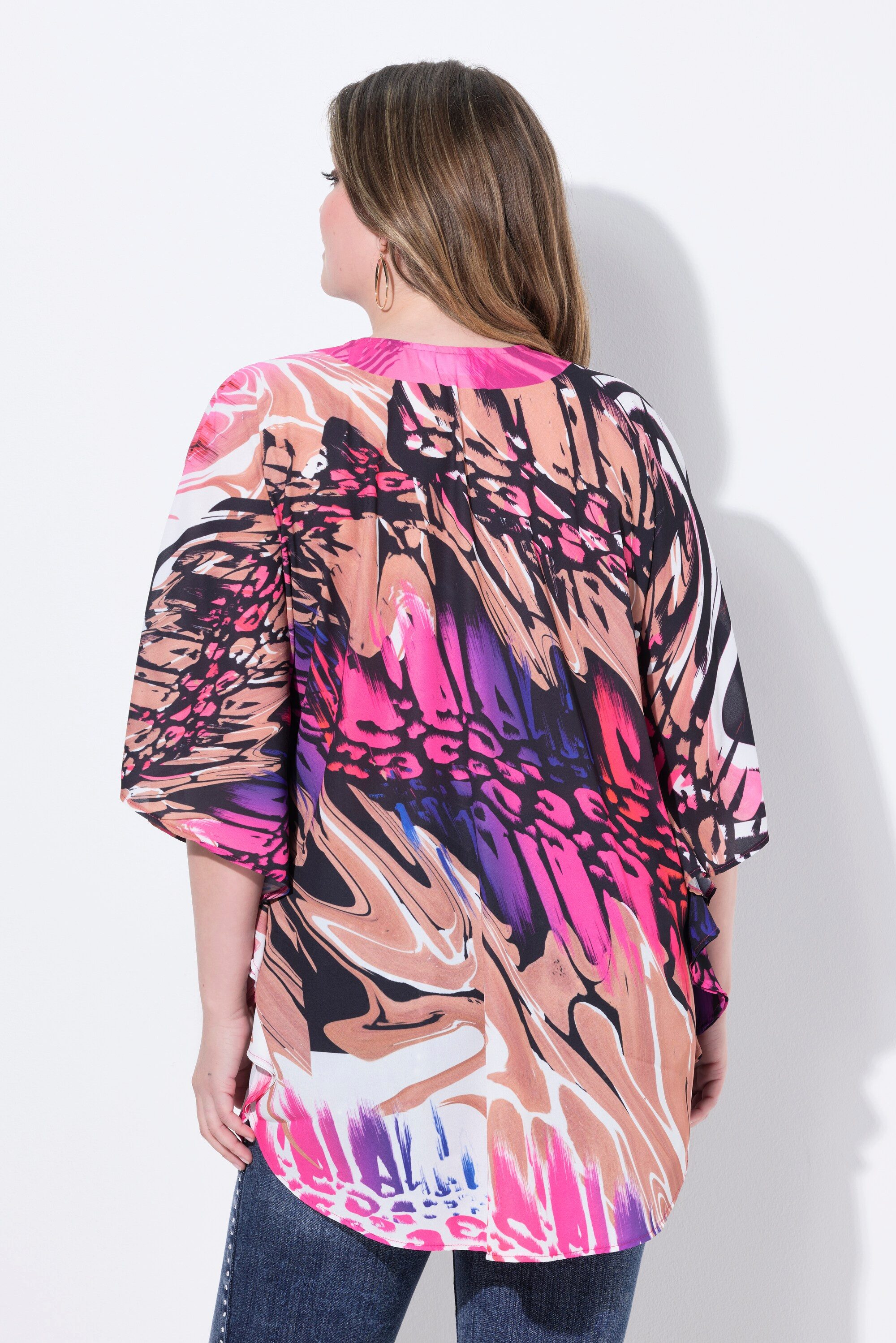 MIAMODA Longbluse Blusenkaftan Loose Fit Allovermuster