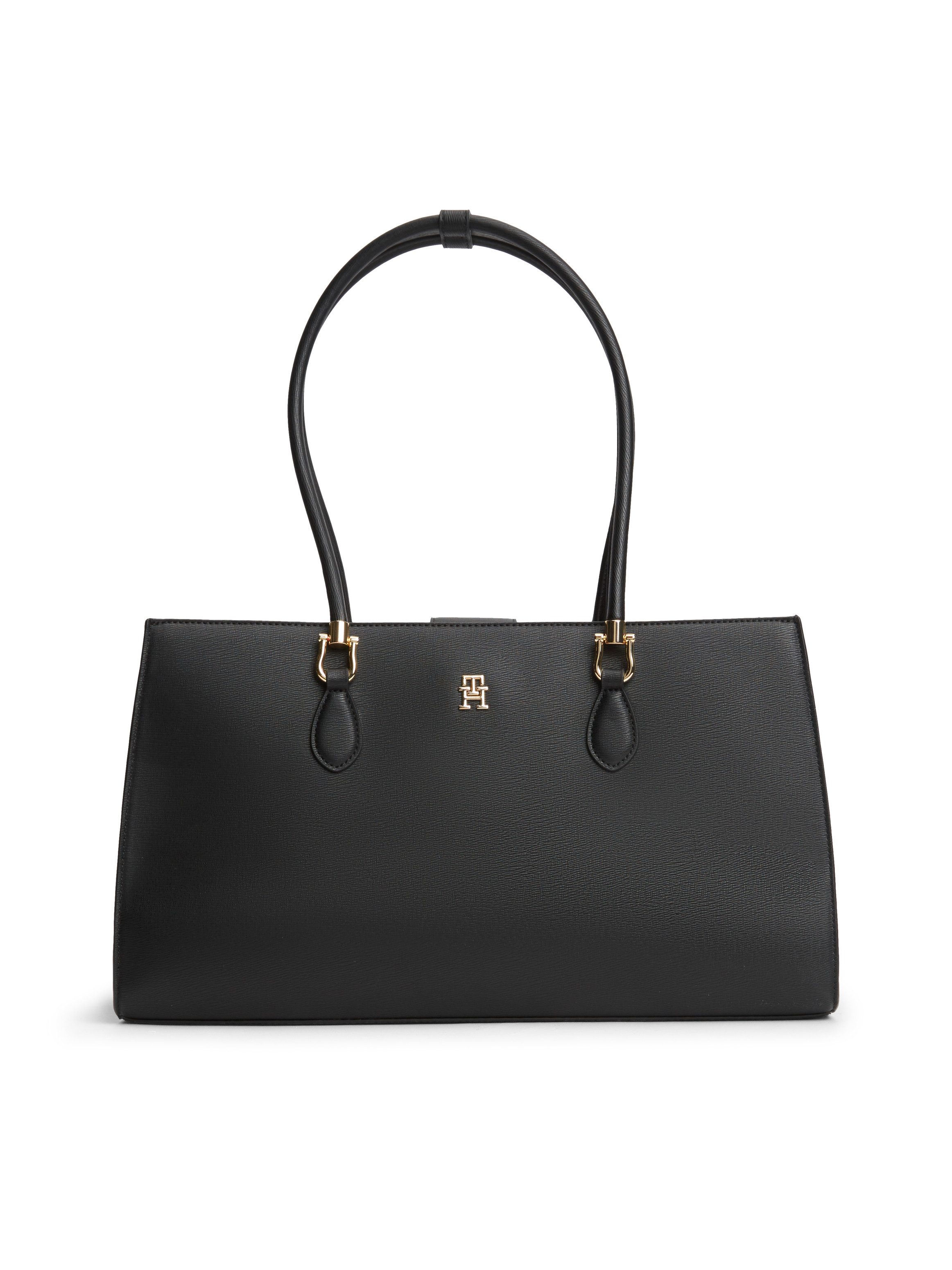 Tommy Hilfiger Henkeltasche TH GRACE SATCHEL, Damen Handtasche, Tragetasche, Abendtasche mit goldfarbenen Details