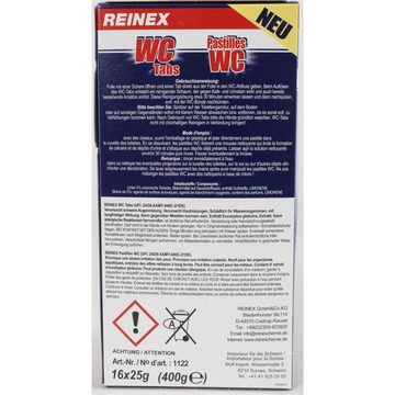 Reinex 8x WC Reinigertabs 16x20g Duftspüler Einhänger Stein Badezimmer Kalk Kalklöser