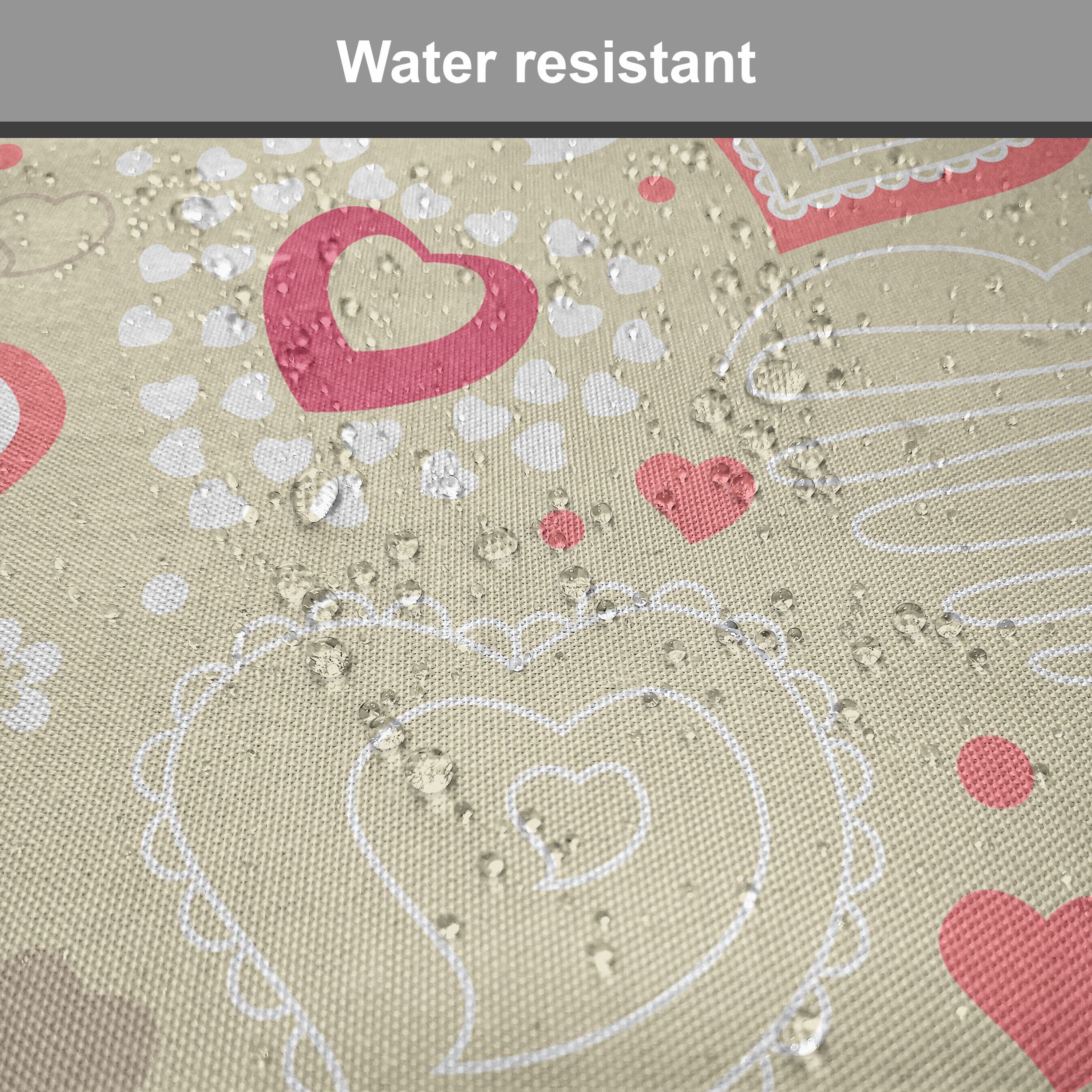 Küchensitze, wasserfestes Herz Valentines Doodle Stuhlkissen Dekoratives für Motive Riemen mit Kissen Abakuhaus
