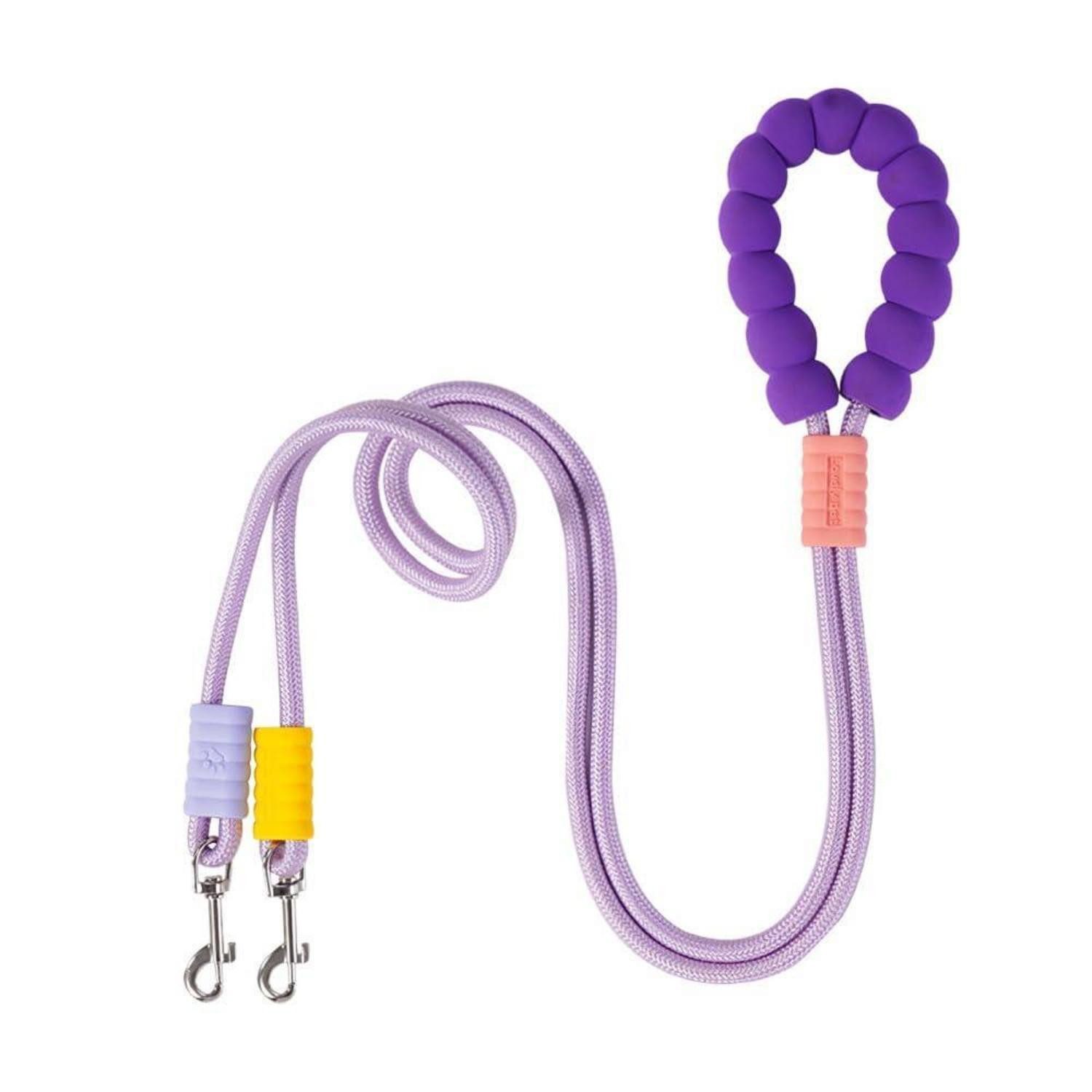 LuxusKollektion Hands-free-Leinen Hundeleine für 2 Hunde 2M Lila Crossbody, Kunststoff (1-tlg)