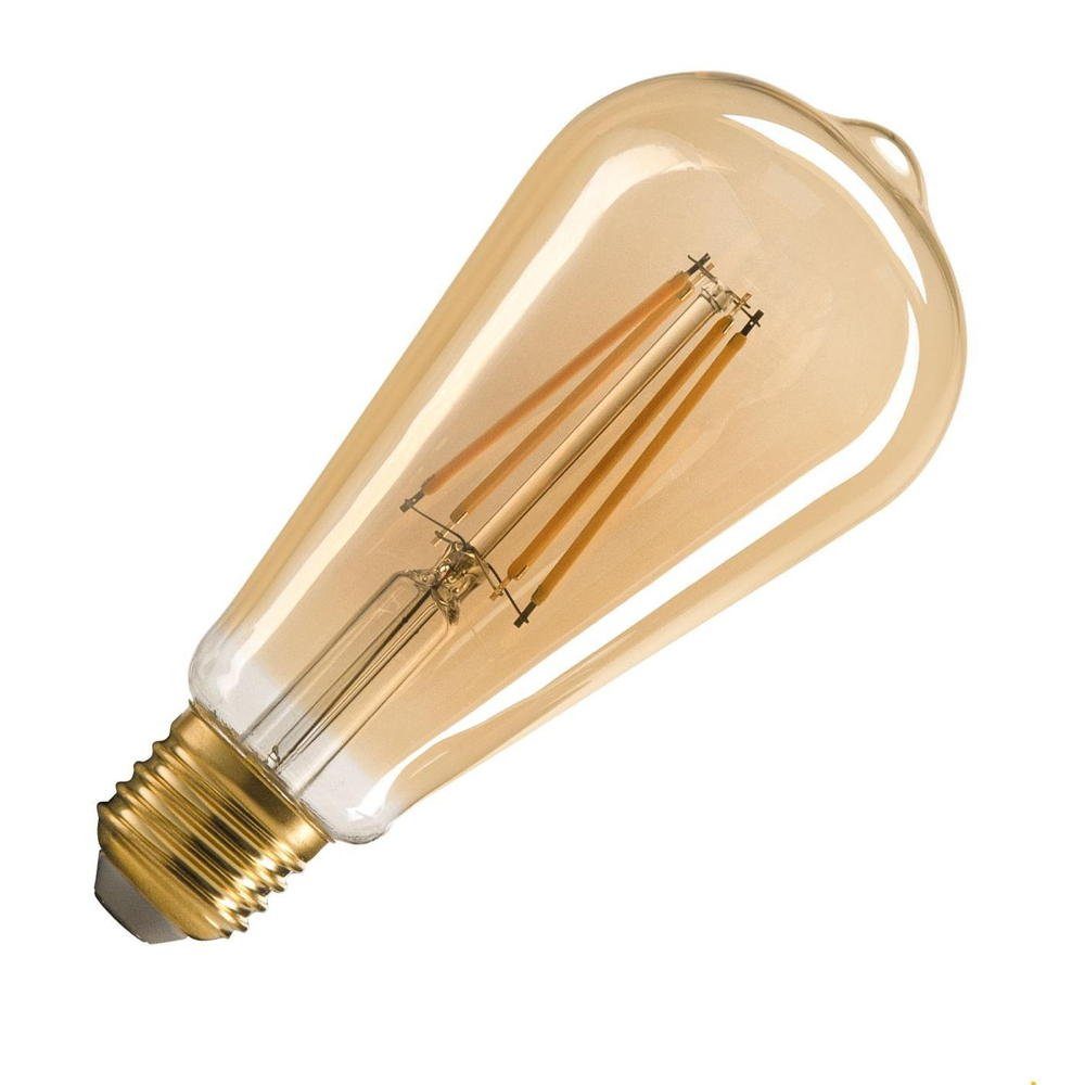 LED-Leuchtmittel in Leuchtmittel gold LED Leuchtmittel warmweiss, ST64 E27 - dimmbar, 7,5W CRI90 n.v, 2500K SLV 320°