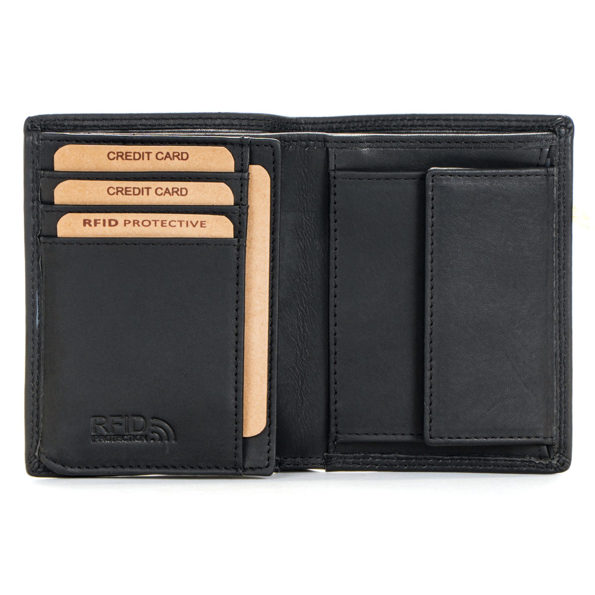 Benthill Geldbörse Herren Echt Leder Portemonnaie RFID Männer Portmonee Slim Hochformat, RFID-Schutz Kartenfächer Münzfach