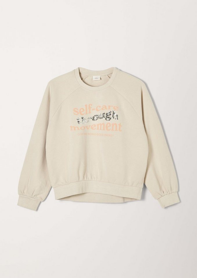 mit Wording Sweatshirt Pailletten Sweatshirt s.Oliver