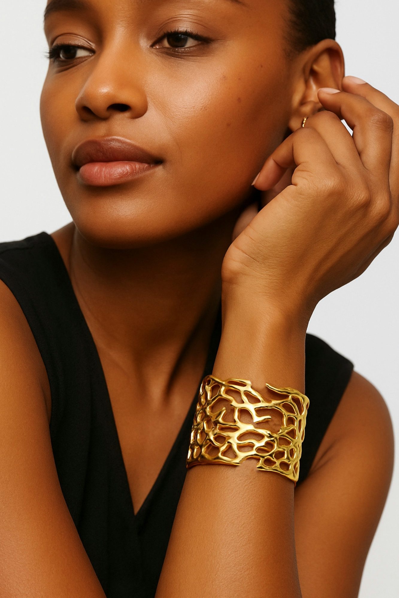 Ella Jonte Armreif, im Korallendesign – goldfarben, verstellbar