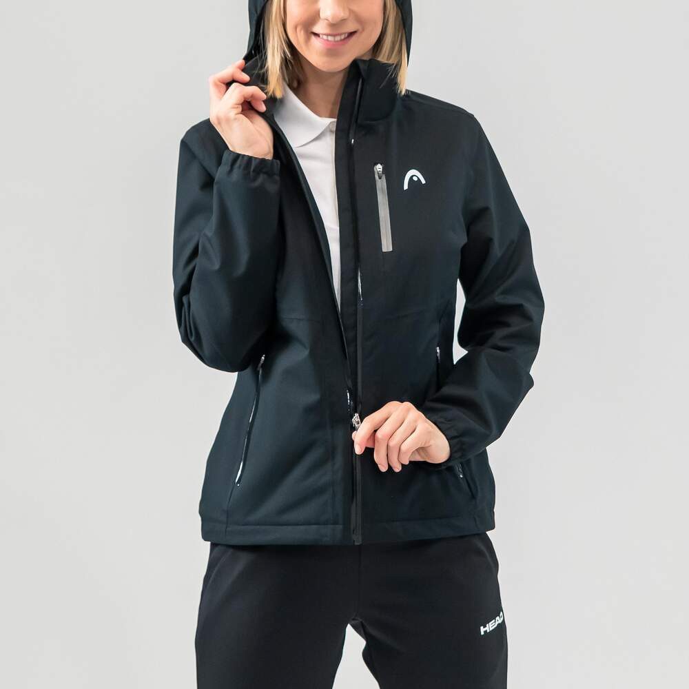 Head Funktionsjacke Sport-Jacke Coach mit Kapuze (wasserabweisend, 100% Polyester) schwarz