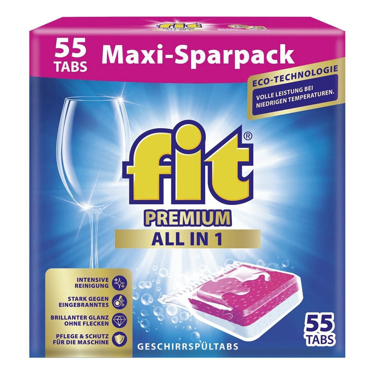 FIT Premium All in 1 Spülmaschinentabs (55 Tabs)
