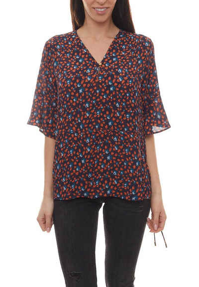 NOA NOA Shirtbluse »NOA NOA Bluse lockeres Damen Blusen-Shirt mit Blumen-Muster Freizeit-Shirt Blau/Bordeaux/Rot«