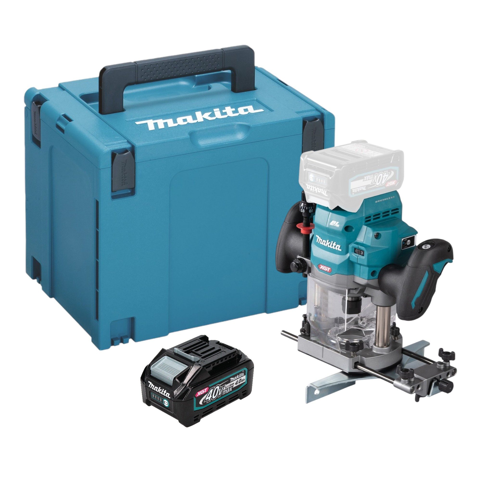 Makita Oberfräse RP 001 GM101 Akku Oberfräse 40 V max. 12 mm Brushless + 1x Akku 4,0