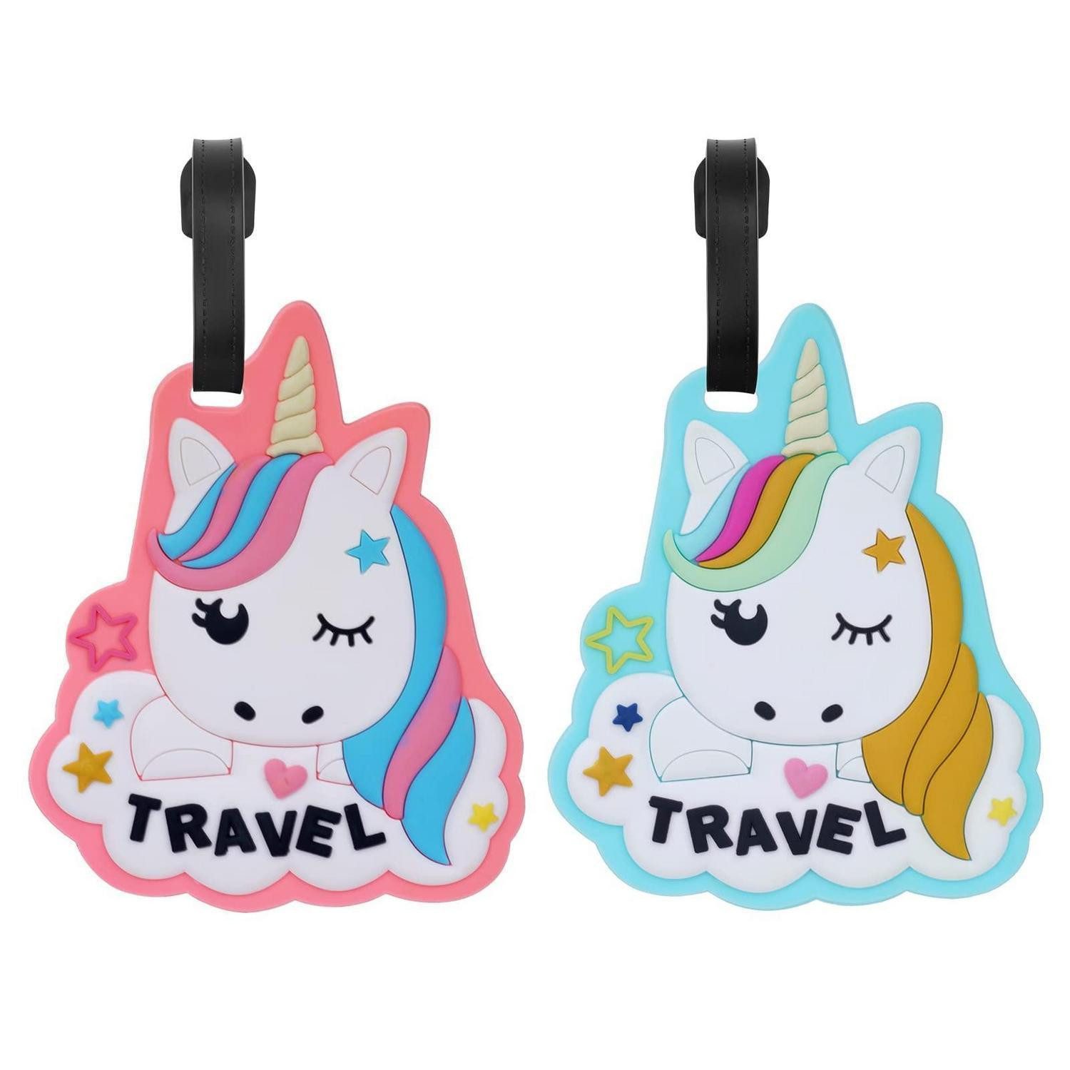 LuxusKollektion Gepäckanhänger Gepäckanhänger PVC ID Etikett Einhorn Koffer Tags 2pcs Einhorn