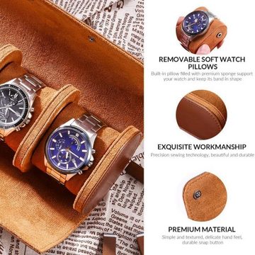 BlingBin Uhrenbox Uhren Aufbewahrungsbox aus Leder Armbänder (1er Set, 1 St), Aufbewahrungskoffer für Schmuck klassischer Uhrenbehälter