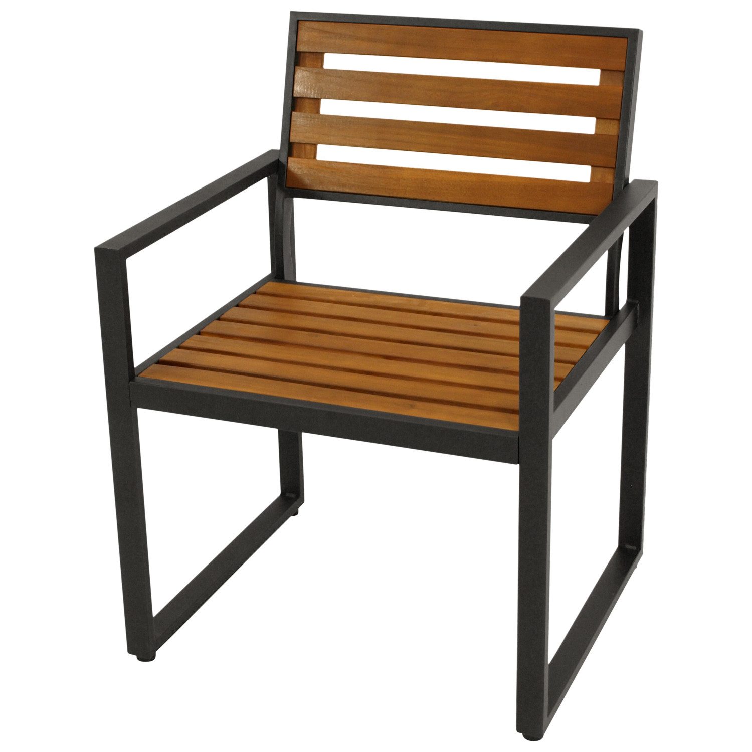 DEGAMO Gartensessel RAGUSA (2-St., 2er Set), Metall anthrazit + Akazie geölt, modernes Design