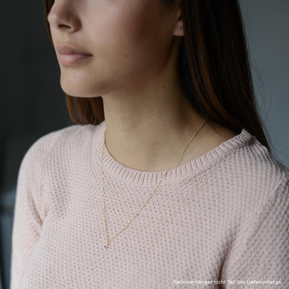 Materia Goldkette Damen Mädchen Gold Singapurkette gedreht K87, 585 Gelbgold, diamantiert – Bild 4 von 5