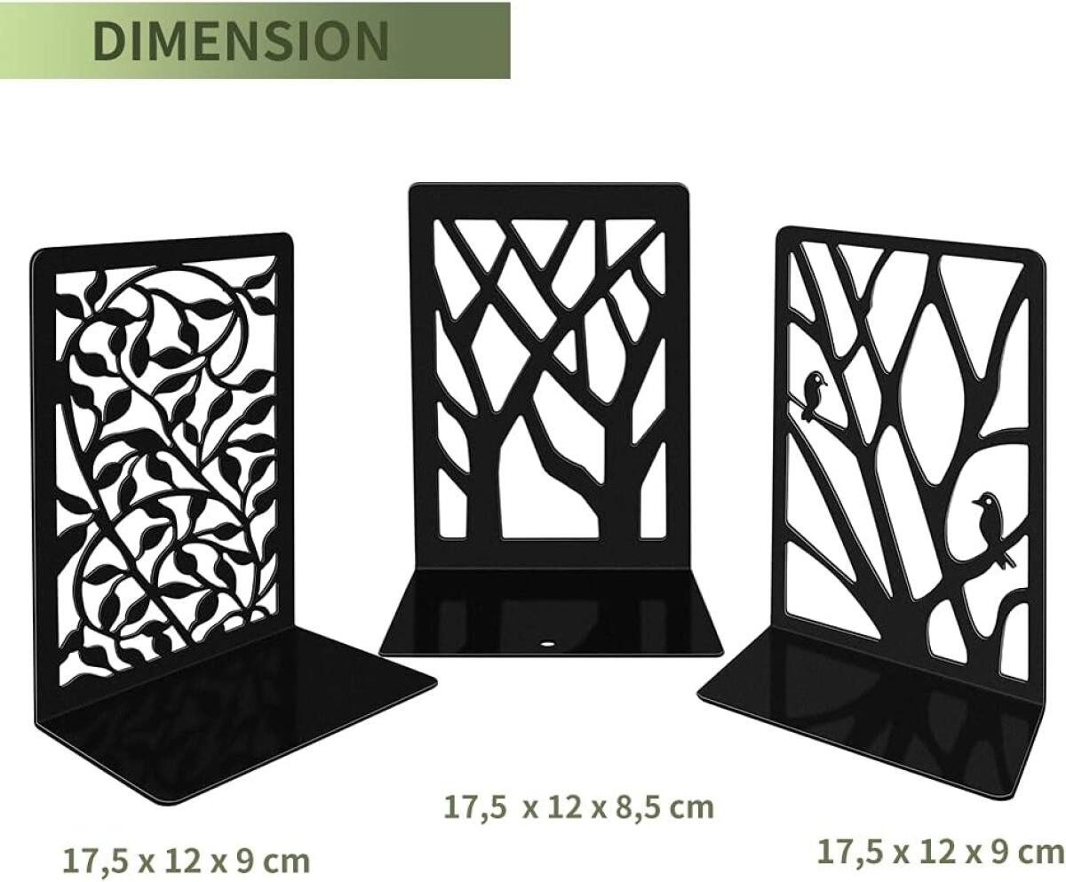 FELIXLEO Buchstütze Buchstützen Metall 3 Paar Bücherhalter Regal CD DVD Hom günstig online kaufen