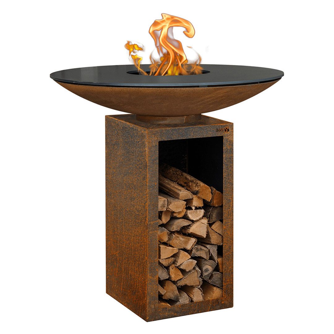 Feuercampus Grillplatte Plancha-Set PIO 100 Basic 1 - mit Holzlager