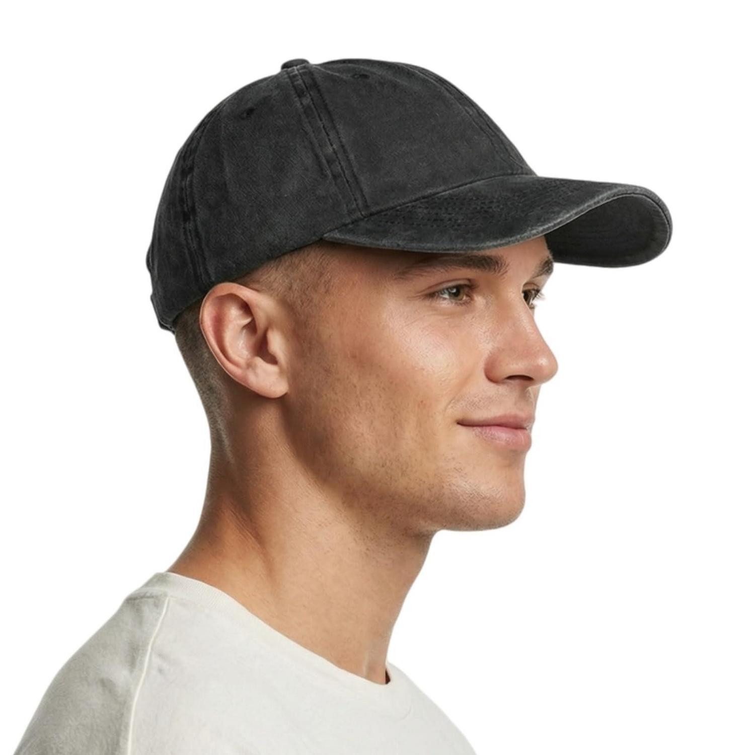 Baseball Cap Basecap Herren Damen Baumwolle Outdoor Wandern Sport 54-60 Schwarz