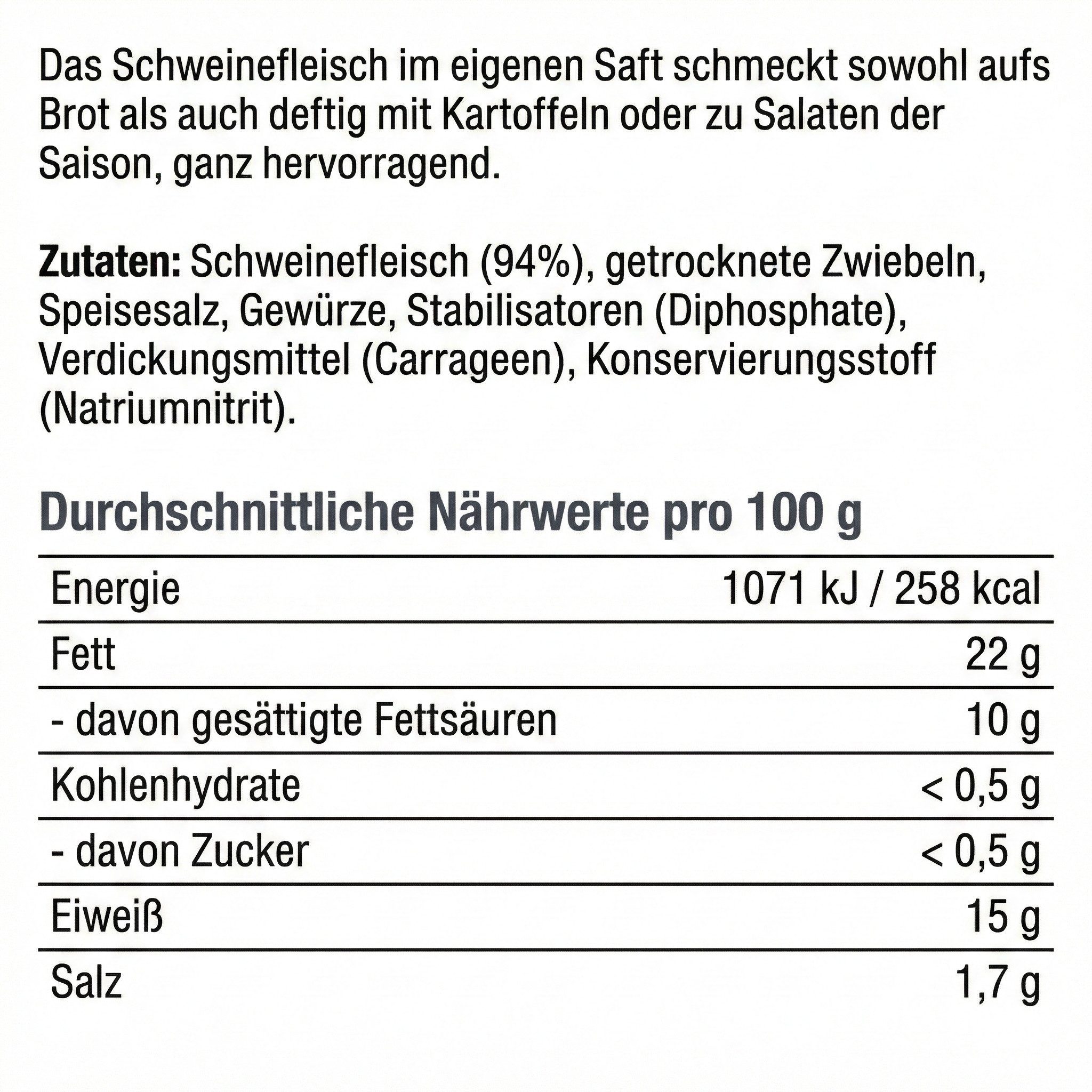TULIP Wurstkonserve Schweinefleisch im eigenen Saft 400g Fleisch Schwein Frühstücksfleisch – Bild 4 von 5