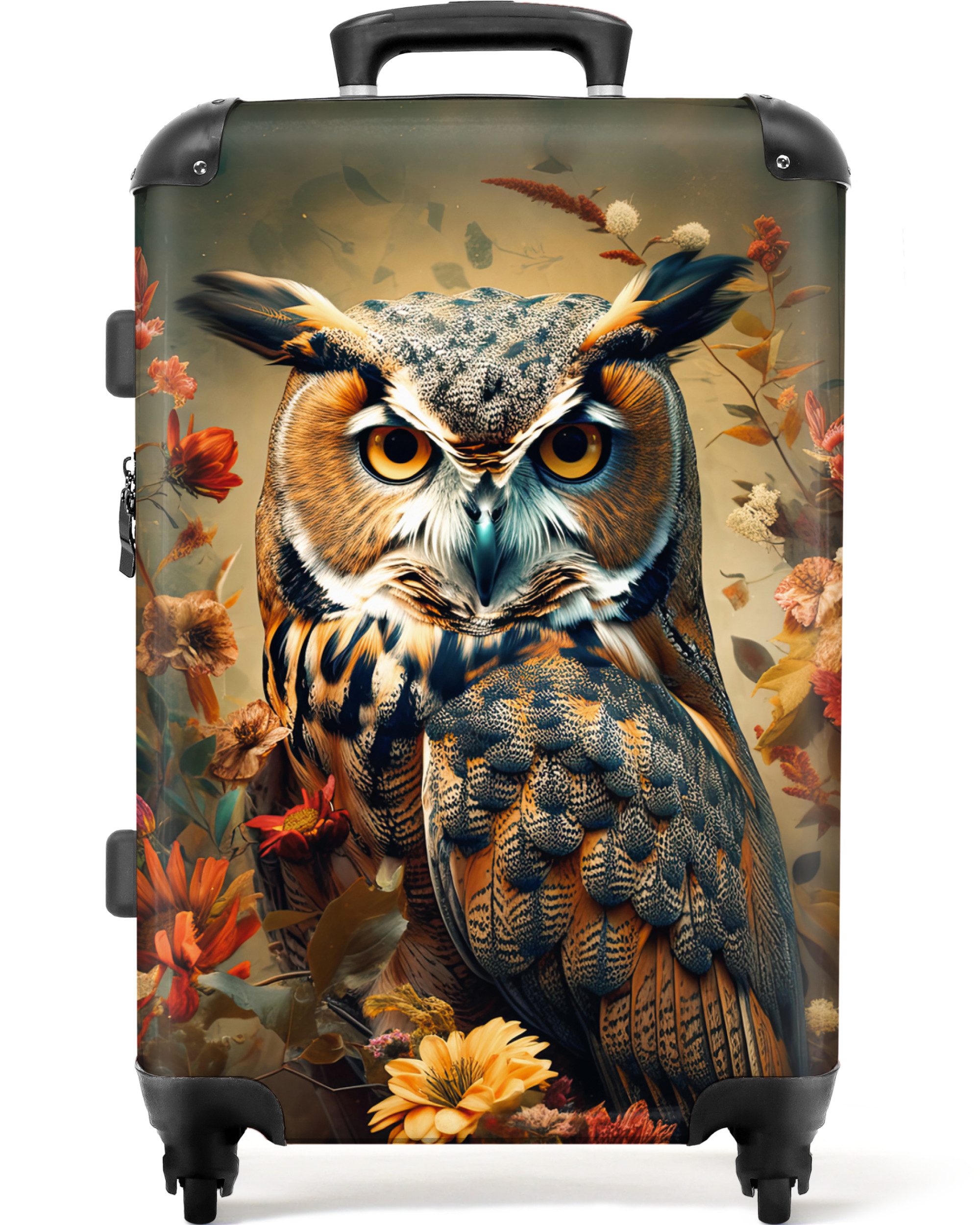 NoBoringSuitcases.com© Hartschalen-Trolley Eule - Vogel - günstig online kaufen