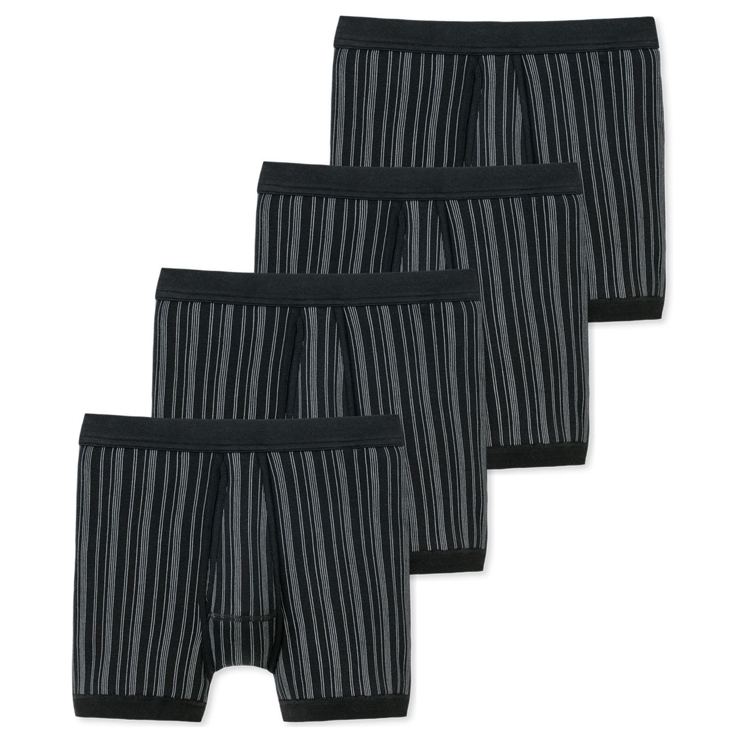 Streifen-Muster, mit Boxershorts Pack Classics Schiesser Schwarz Original (4-St) 4er Eingriff, im