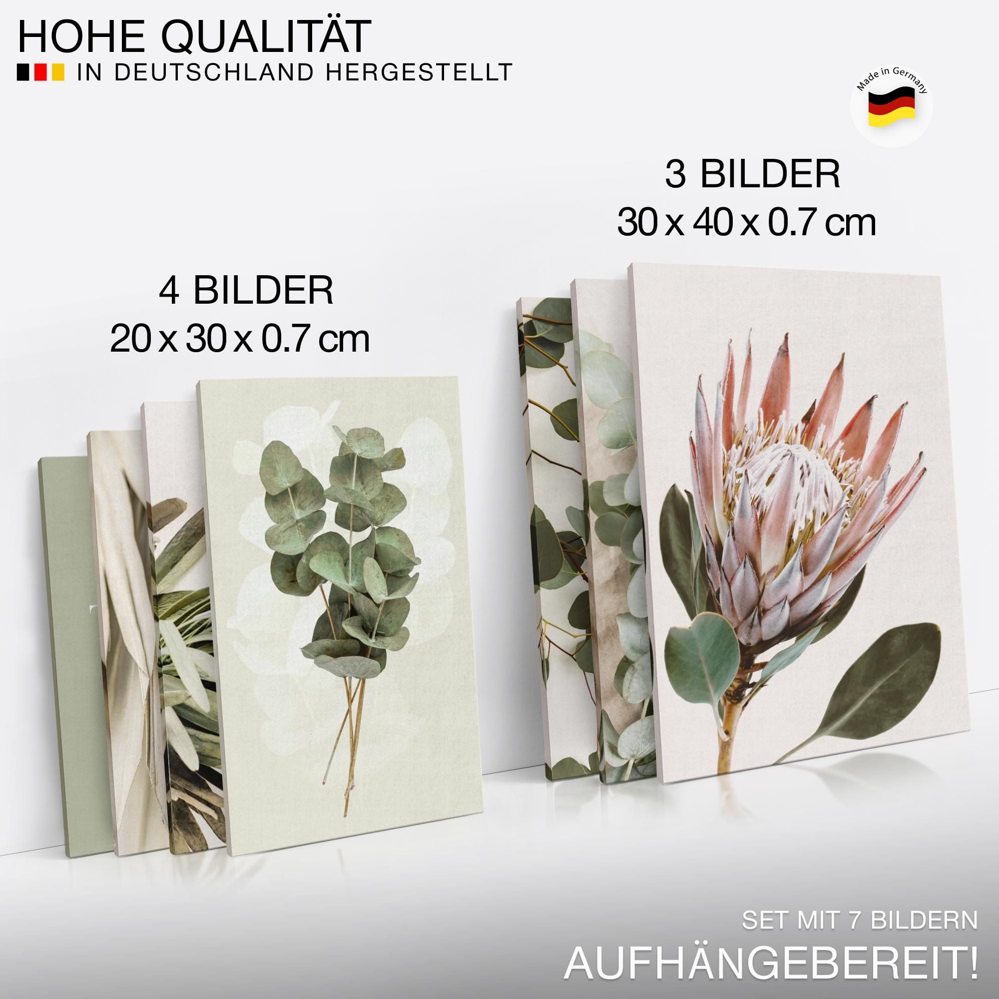 Novart Wandbild Boho Style Strand Meer Natur Wohnzimmer Schlafzimmer Boho 100x70cm, Blätter