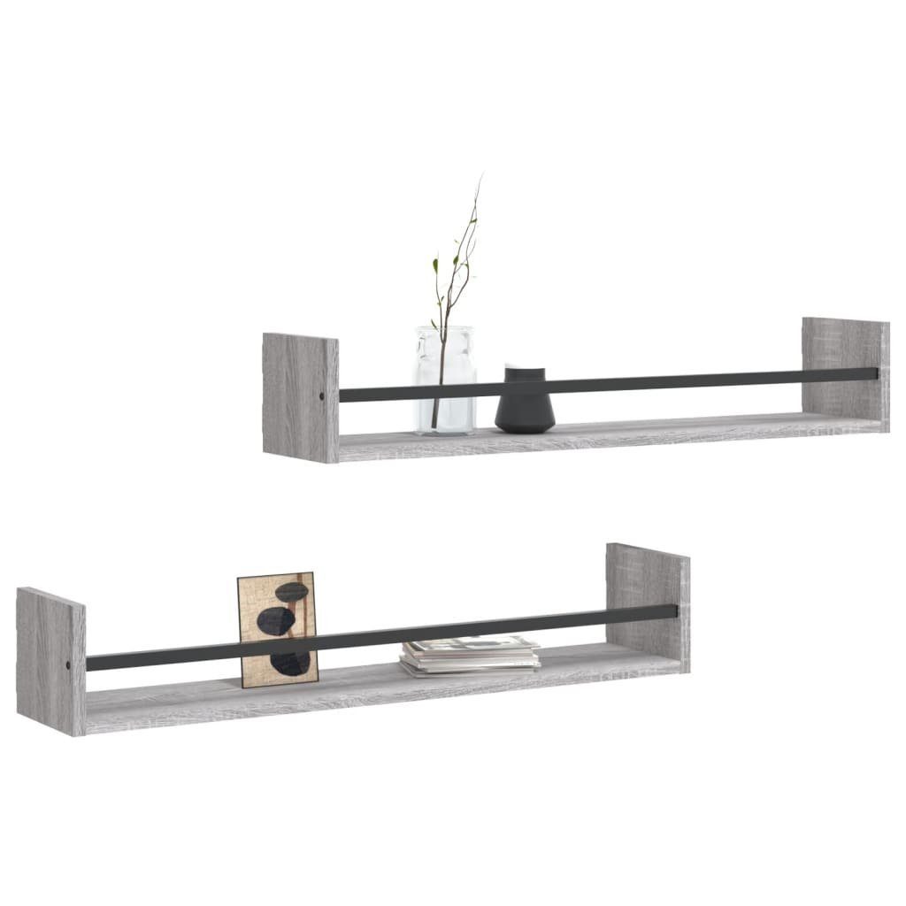 vidaXL Regal Wandregale mit Stangen 2 günstig online kaufen