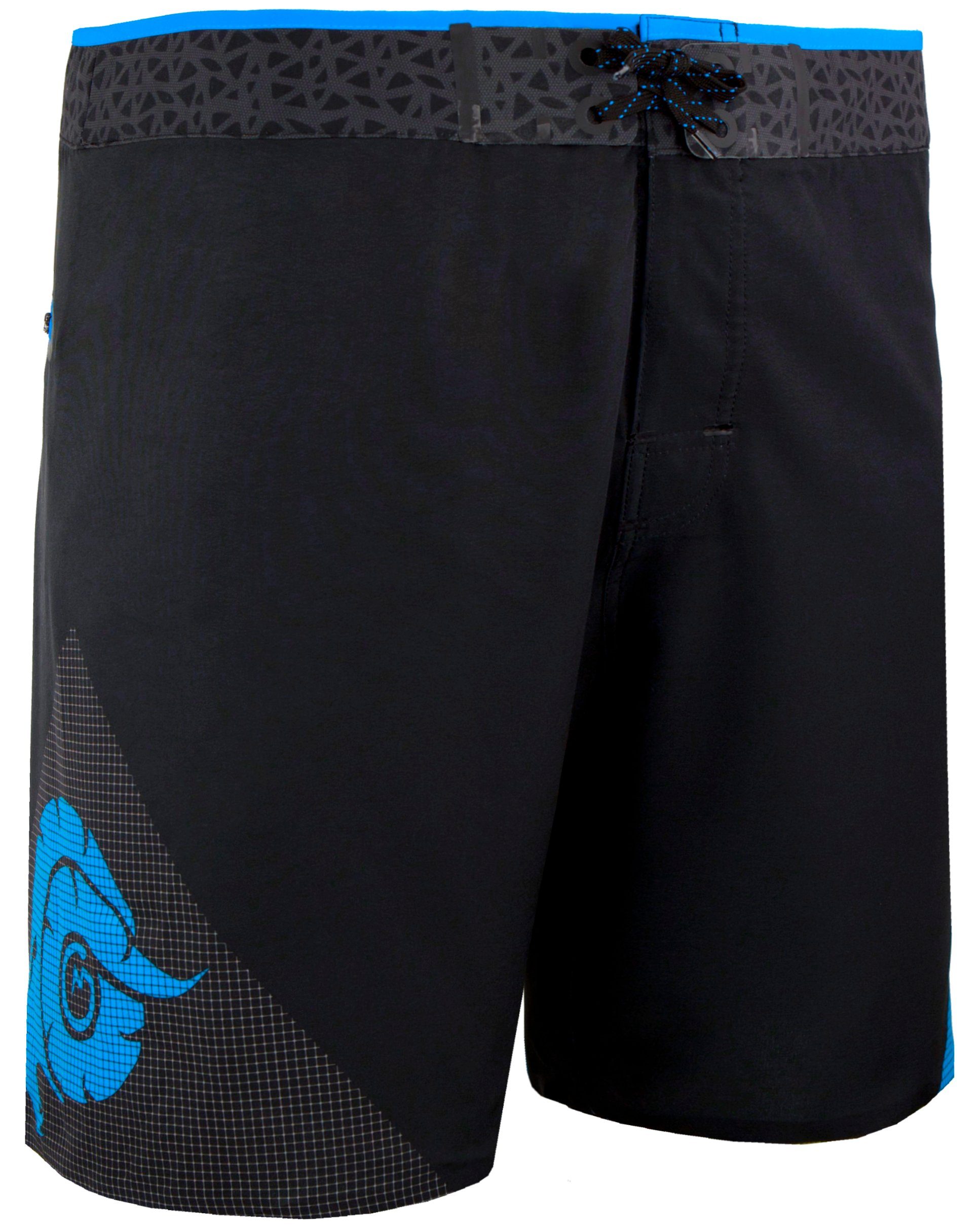 Beachshorts Blau Herren mit karierten Surfshorts Badeshorts GUGGEN Mountain Männer Muster Badehose Schwarz Badehose Nahtloser Reißverschlusstasche