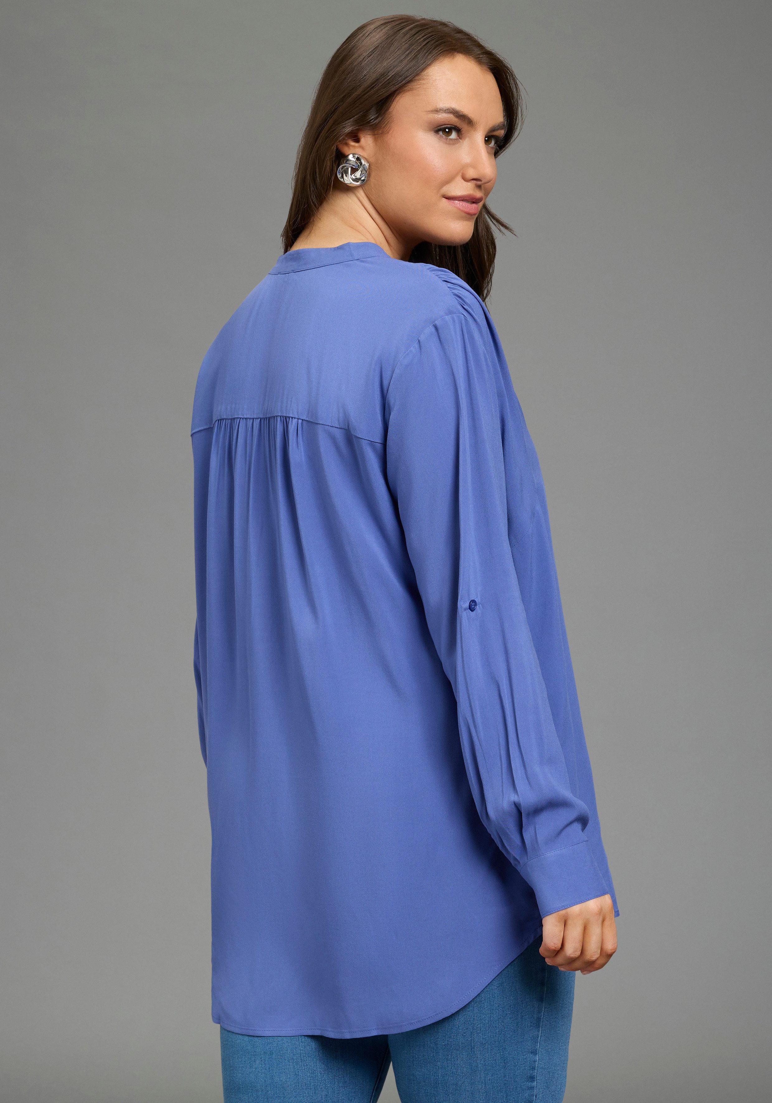 Laura Scott CURVE Longbluse im Tunika Stil aus weicher Viskose - GROSSE GRÖSSE