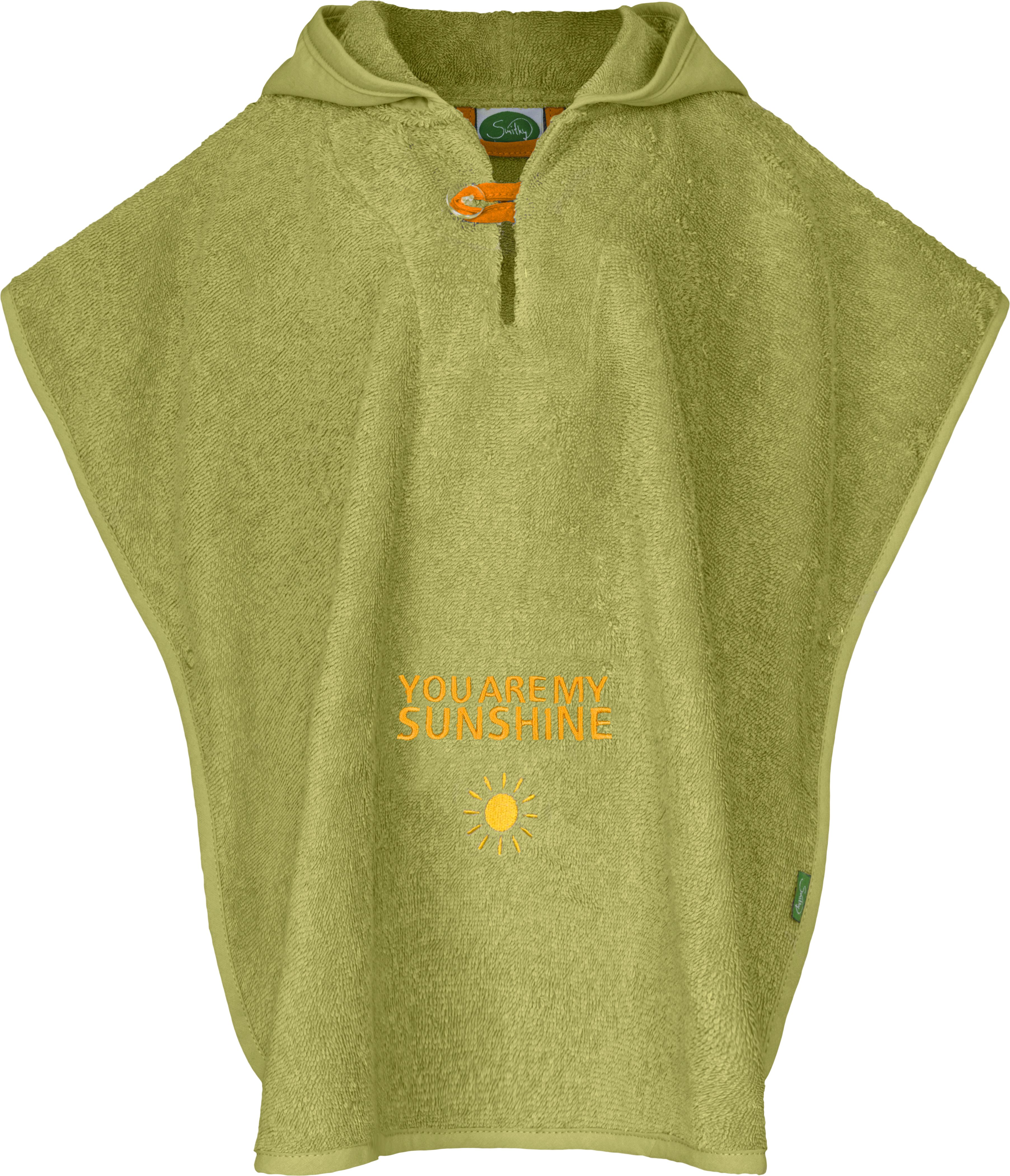 Smithy Badeponcho Badeponcho "sunshine" BIO-Baumwolle, moos, Frottee, Druckknopf am Armloch