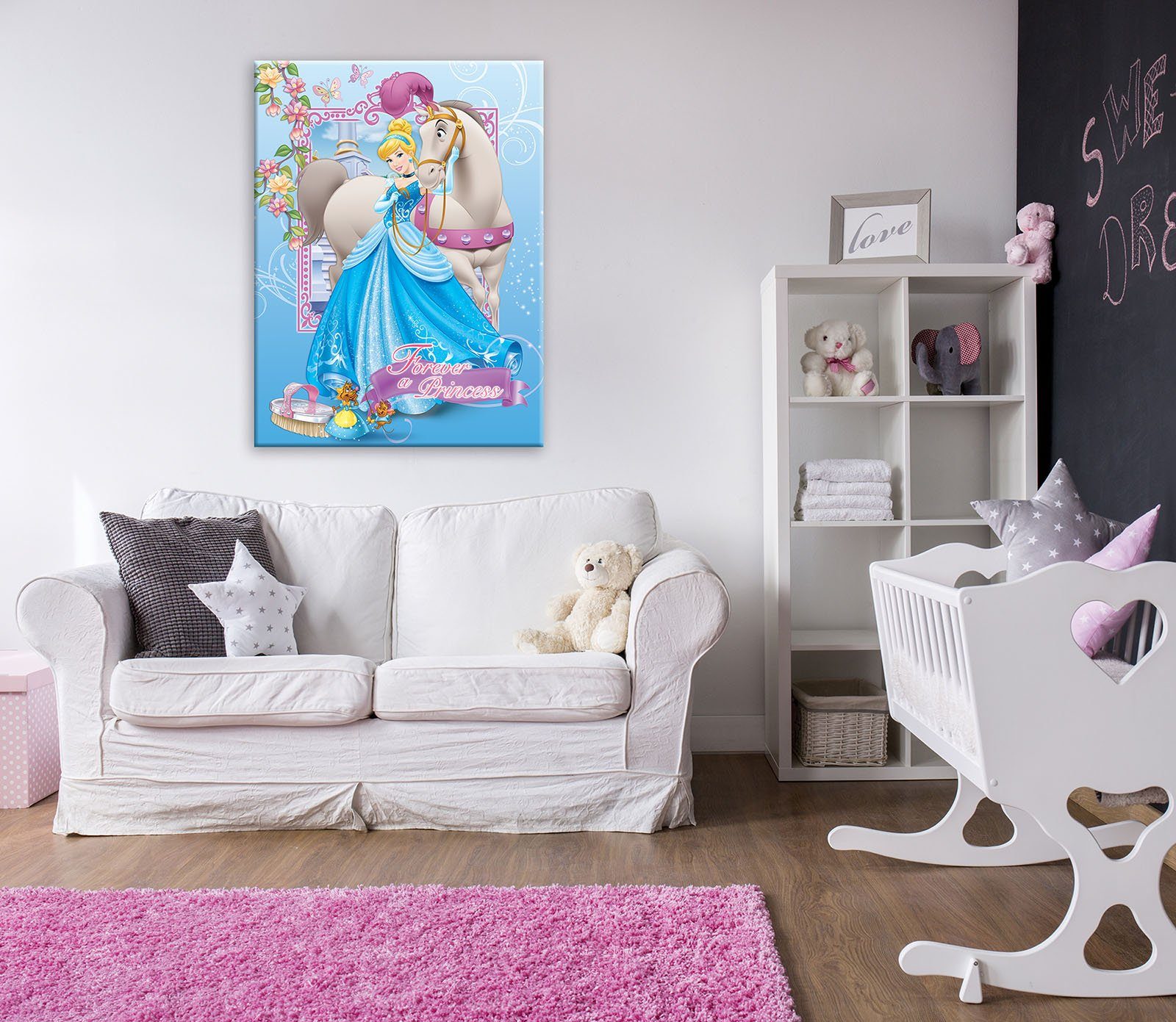 Wallarena Leinwandbild Kinderzimmer Mädchen Prinzessin Kinder Wandbild Mode günstig online kaufen