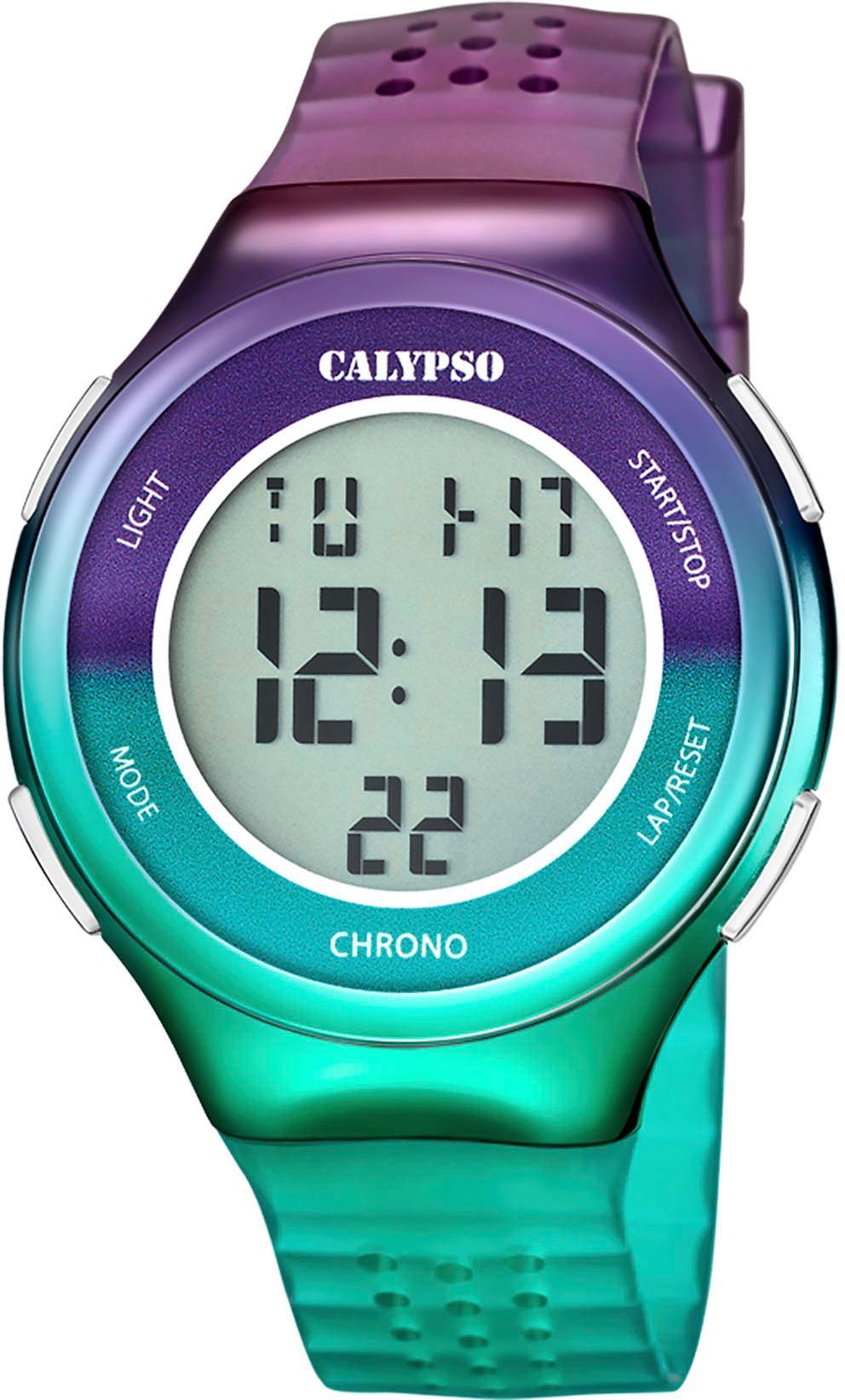 CALYPSO WATCHES Chronograph Color Splash, K5841/2, Armbanduhr, Quarzuhr, Damenuhr, Herrenuhr, digital, Stoppfunktion