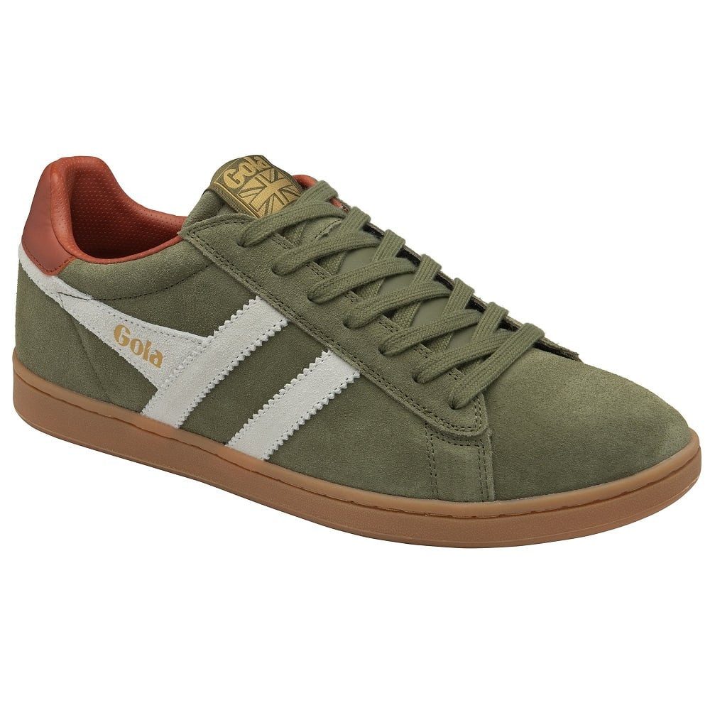 Gola Equipe II Suede-Leder 2025 khakigrün/weiss/rostrot Herren Sneaker