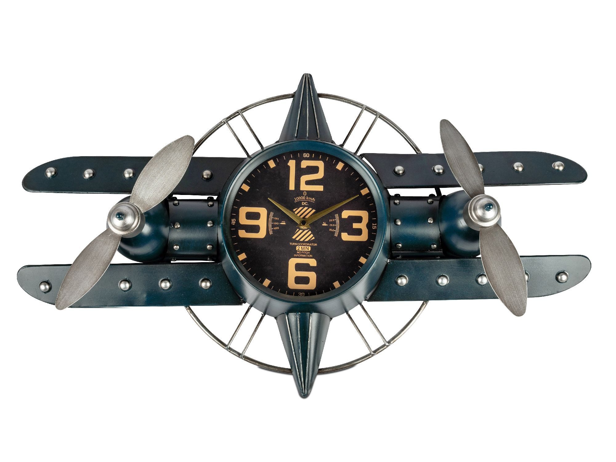 formano Wanduhr (Farbe: Blau, Motiv: Flugzeug)