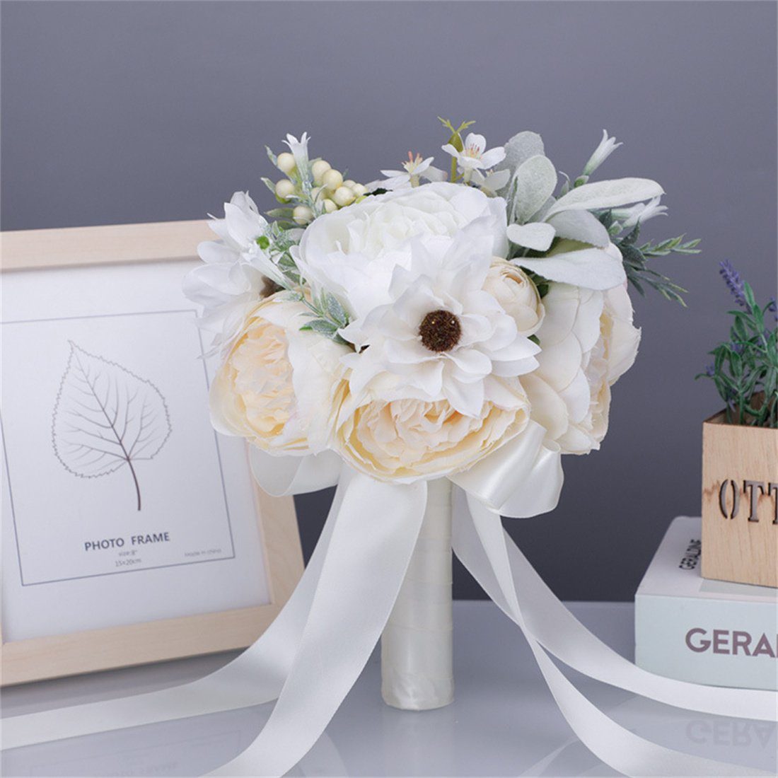 Kunstblumenstrauß Künstlicher Rosenstrauß für die Braut, Hochzeitssimulation Blumen, DÖRÖY