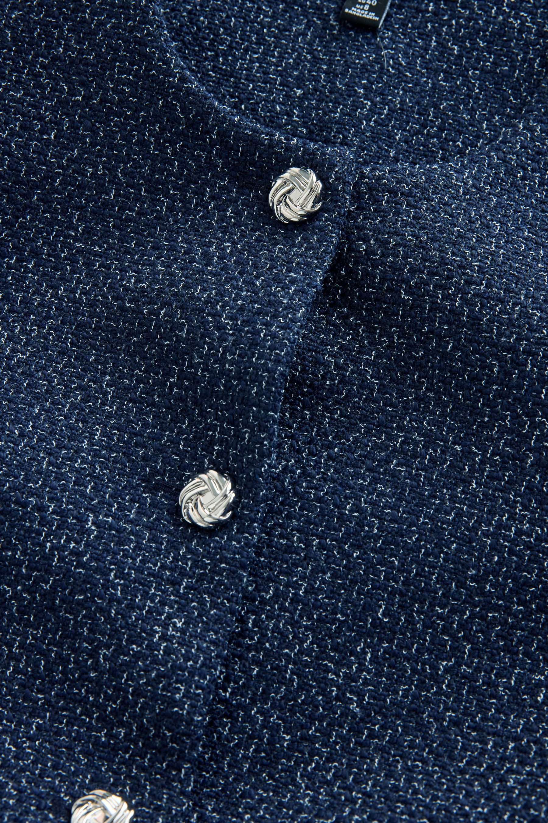 Next Jackenblazer Gesprenkelte Bouclé-Jacke mit Gürtel (1-tlg)