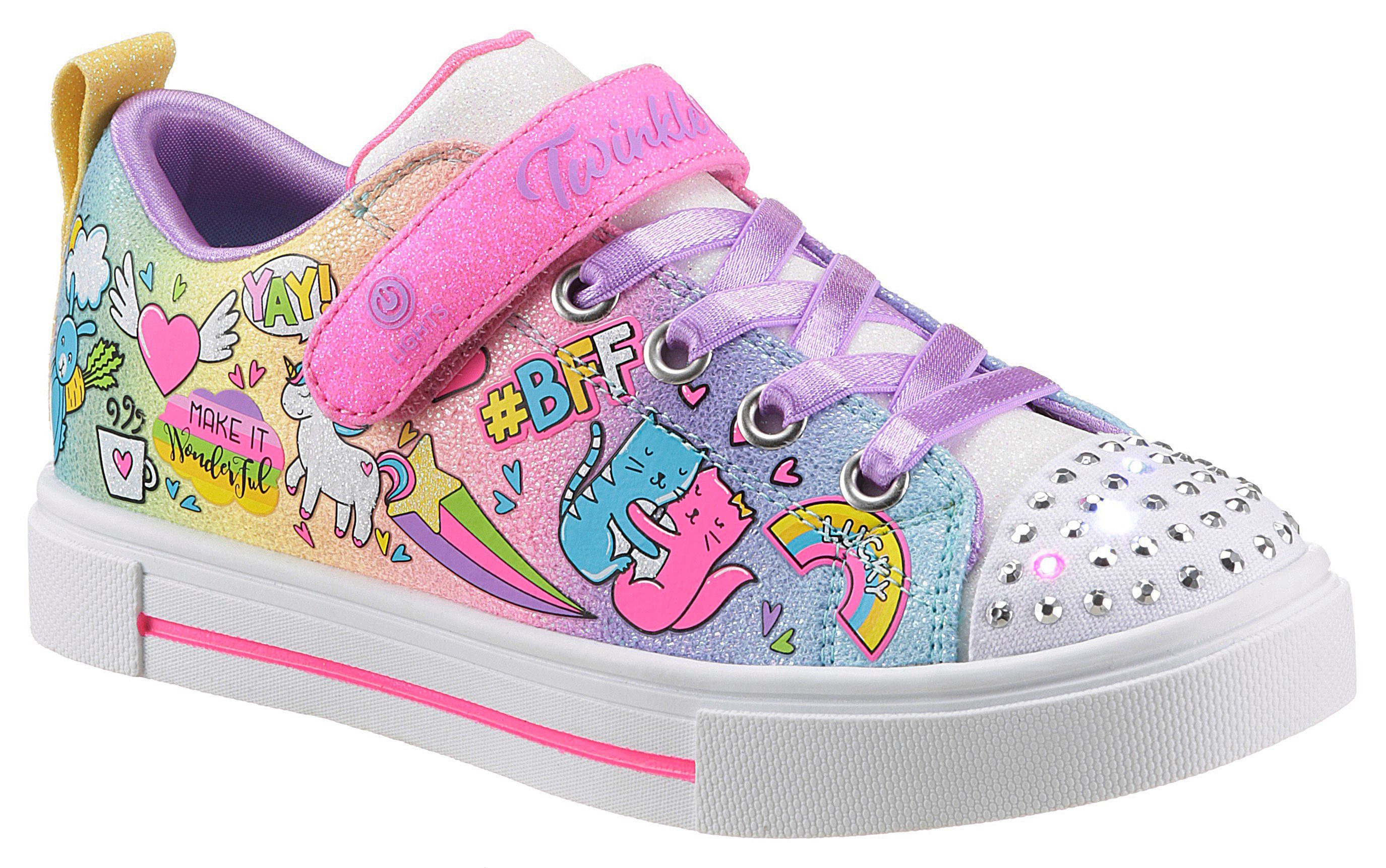 Skechers Kids TWINKLE SPARKS BFF MAGIC Кроссовки im glitzernden Look, Freizeitschuh, Halbschuh, Schnürschuh