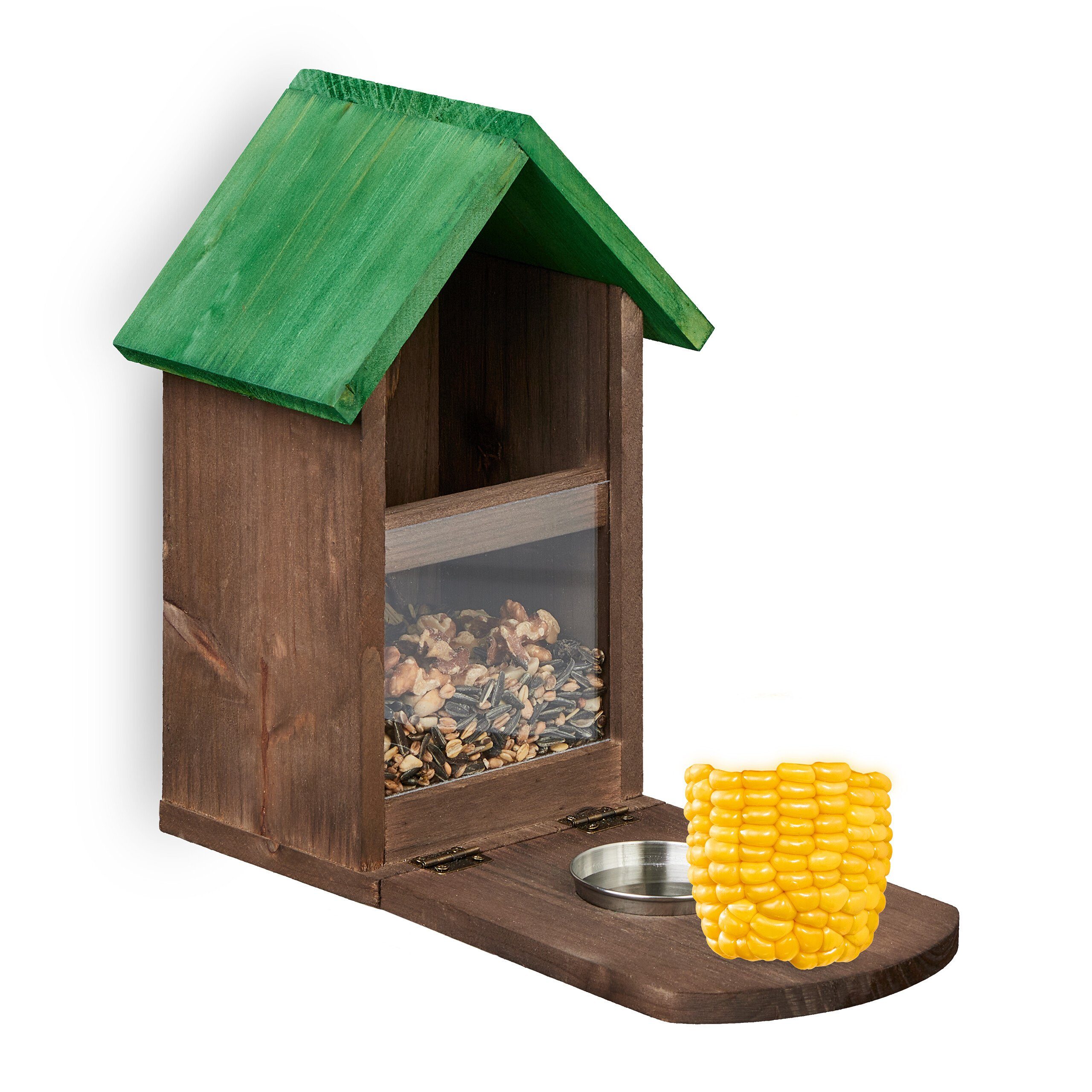 Futterspender Braunes Eichhörnchen Futterhaus aus Holz