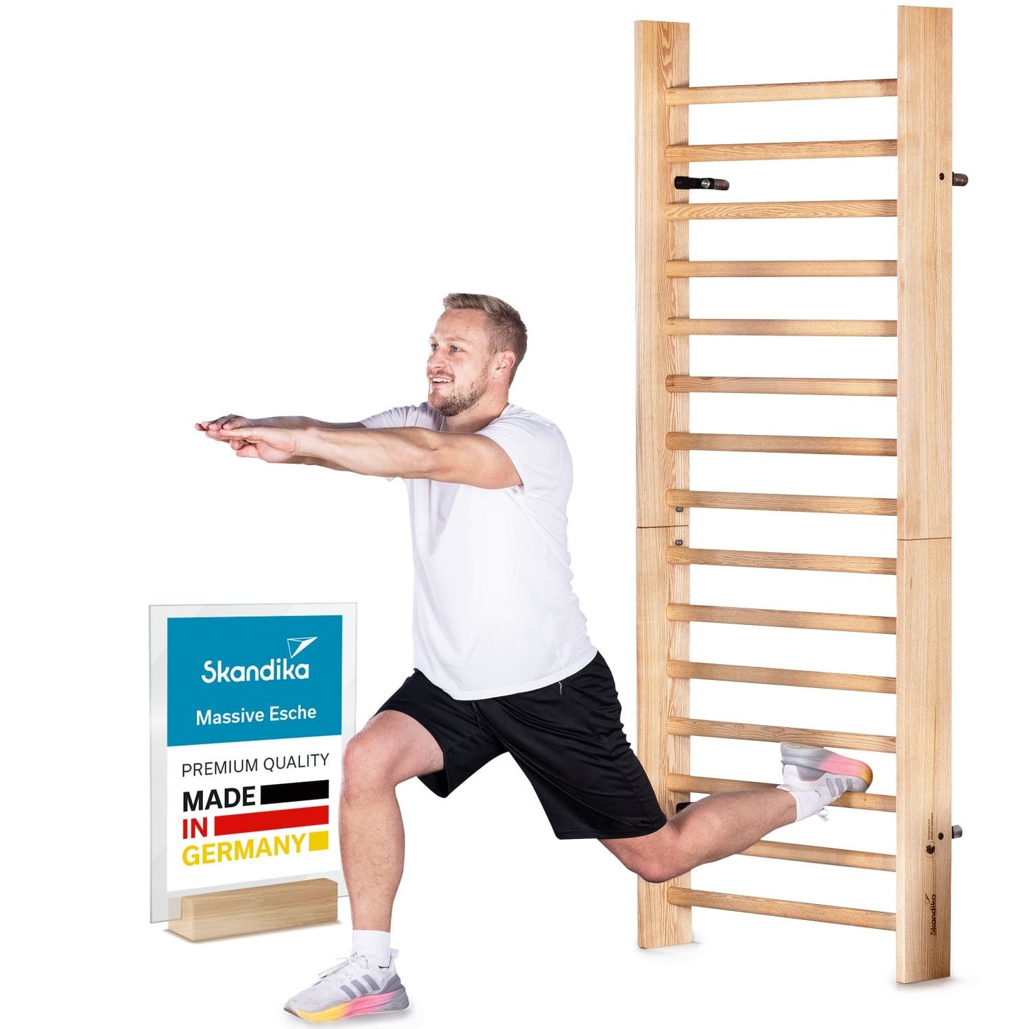 Skandika Sprossenwand Vira, Made in Germany, Esche massiv, (1-St), selbstmontage, 218 x 86 cm, bis 130 kg