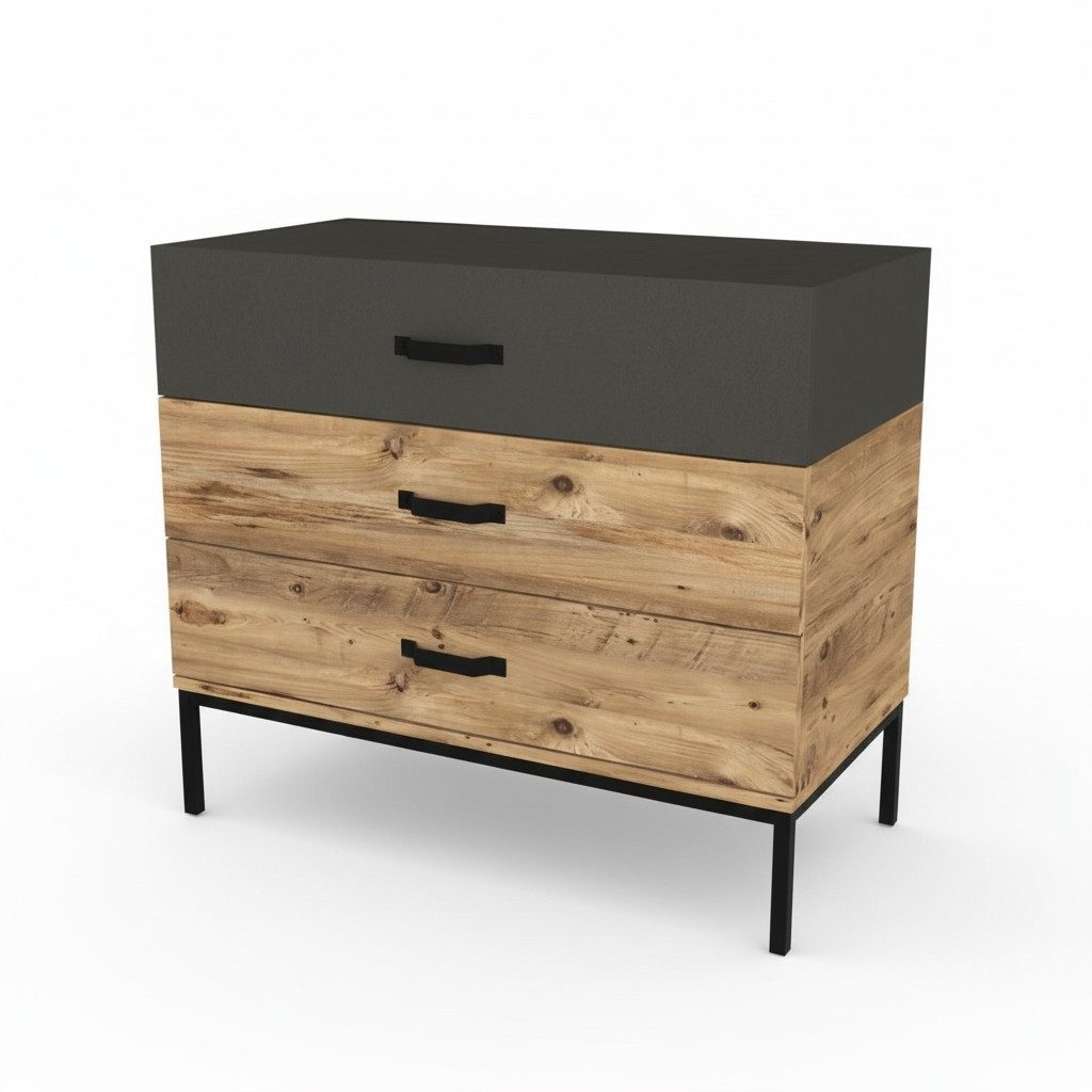 Xlmoebel Kommode Braune Holzkommode für modernes Jugendzimmer mit geräumigen Schubladen (1 St., Kommode), Hergestellt in Europa