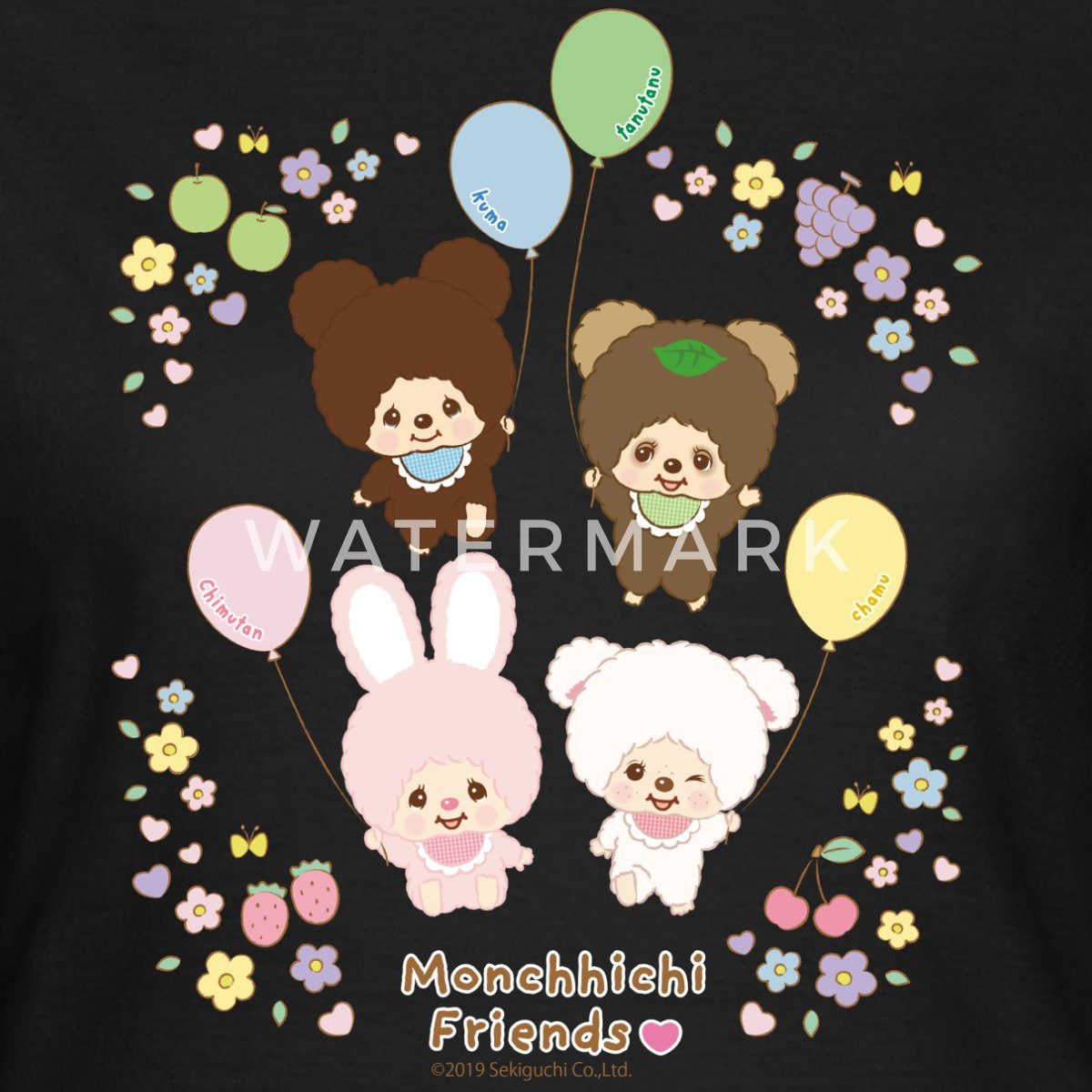 Spreadshirt T-Shirt Monchhichi Friends Mit Luftballons Frauen T-Shirt (1-tl günstig online kaufen